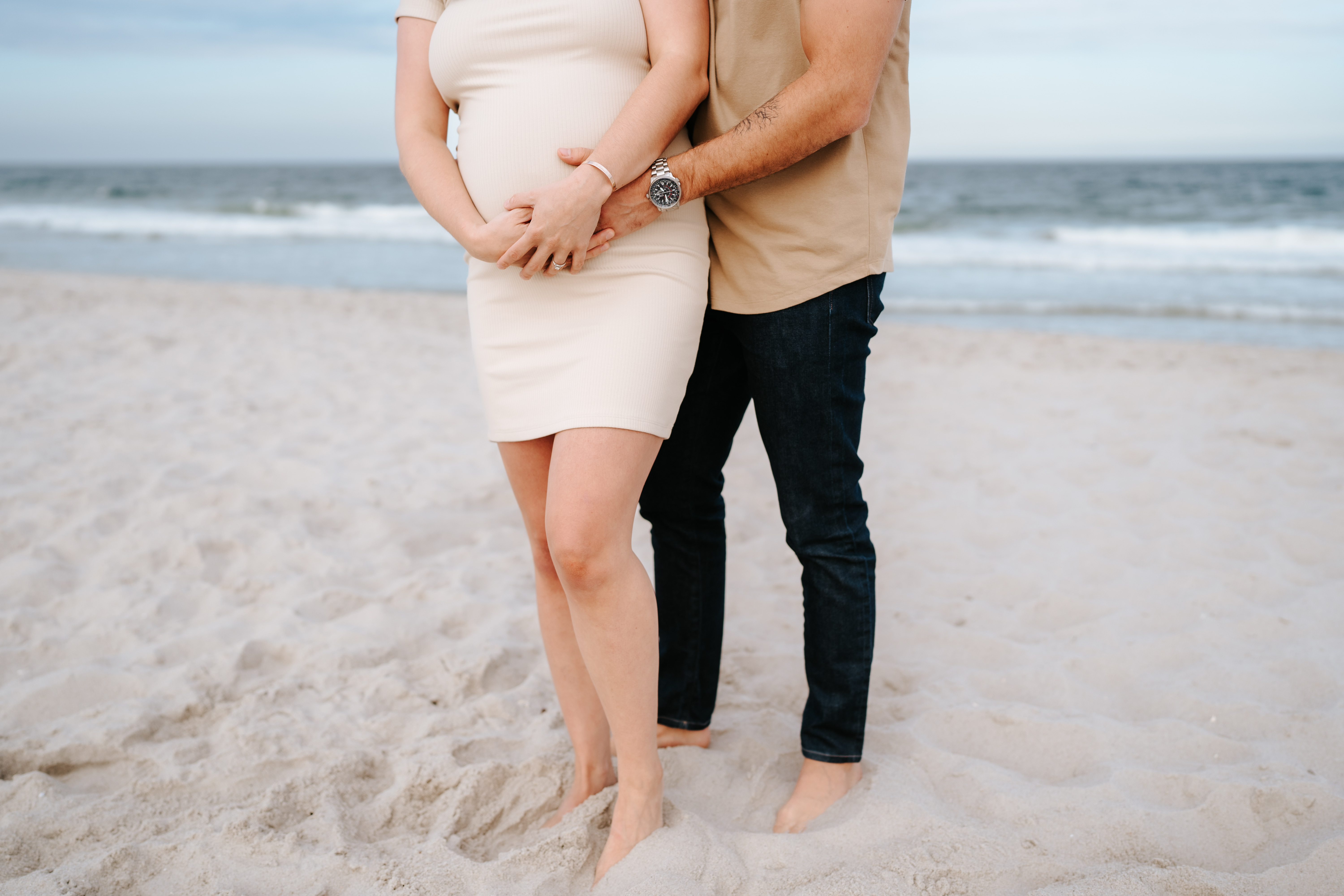 Summer Sunset Manor Beach Lavallette Maternity Session New Jersey Maternity Photographer