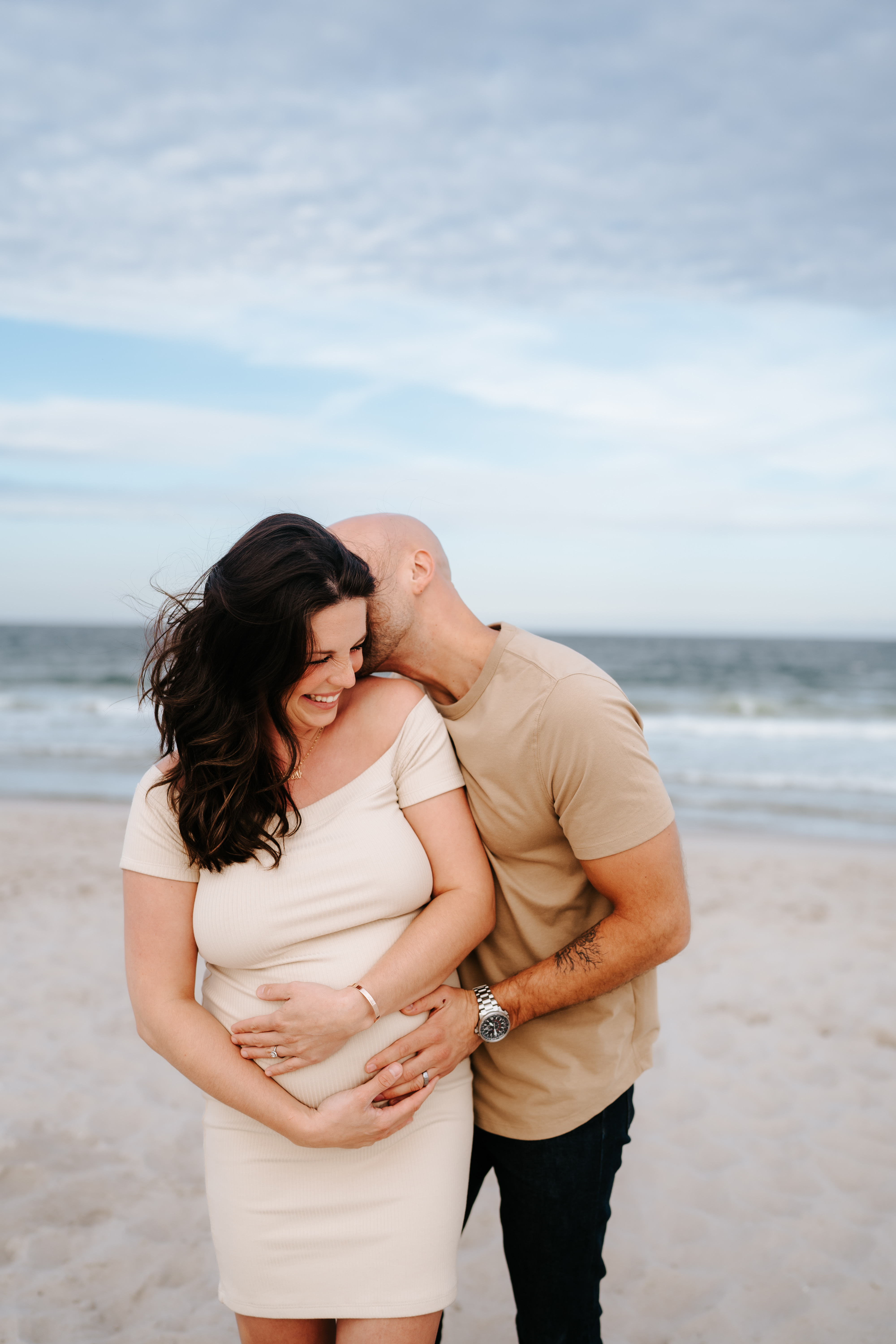 Summer Sunset Manor Beach Lavallette Maternity Session New Jersey Maternity Photographer