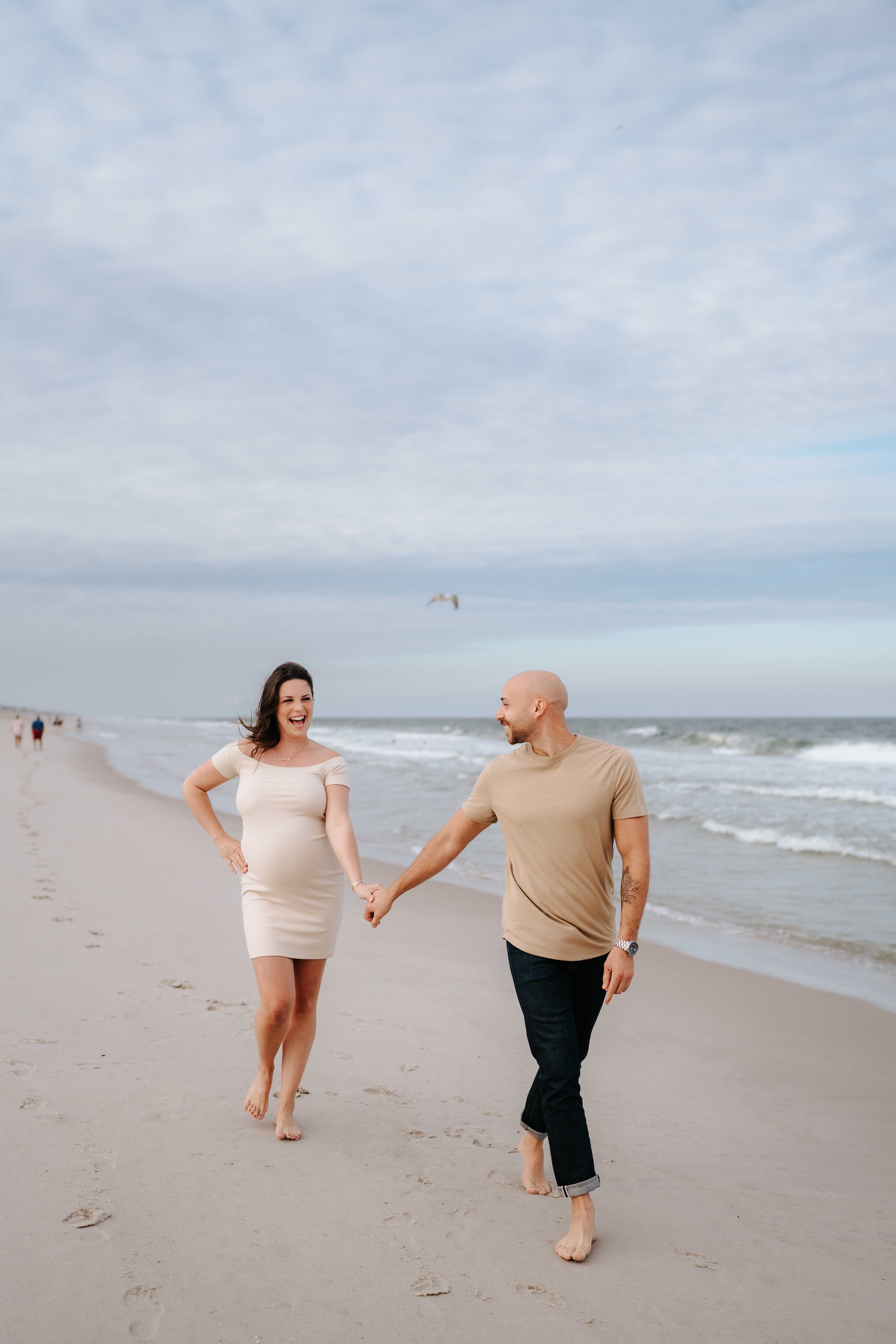 Summer Sunset Manor Beach Lavallette Maternity Session New Jersey Maternity Photographer