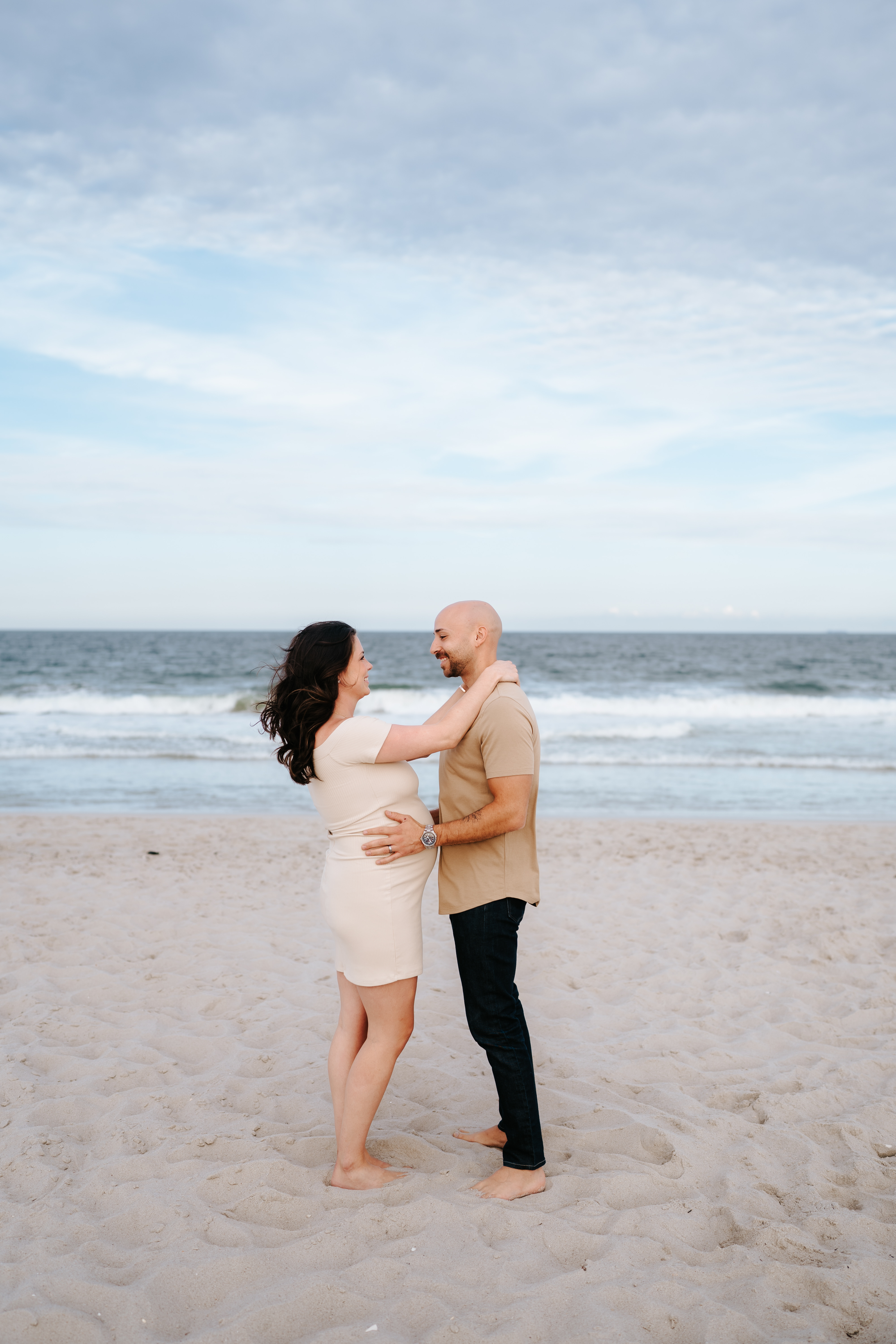 Summer Sunset Manor Beach Lavallette Maternity Session New Jersey Maternity Photographer