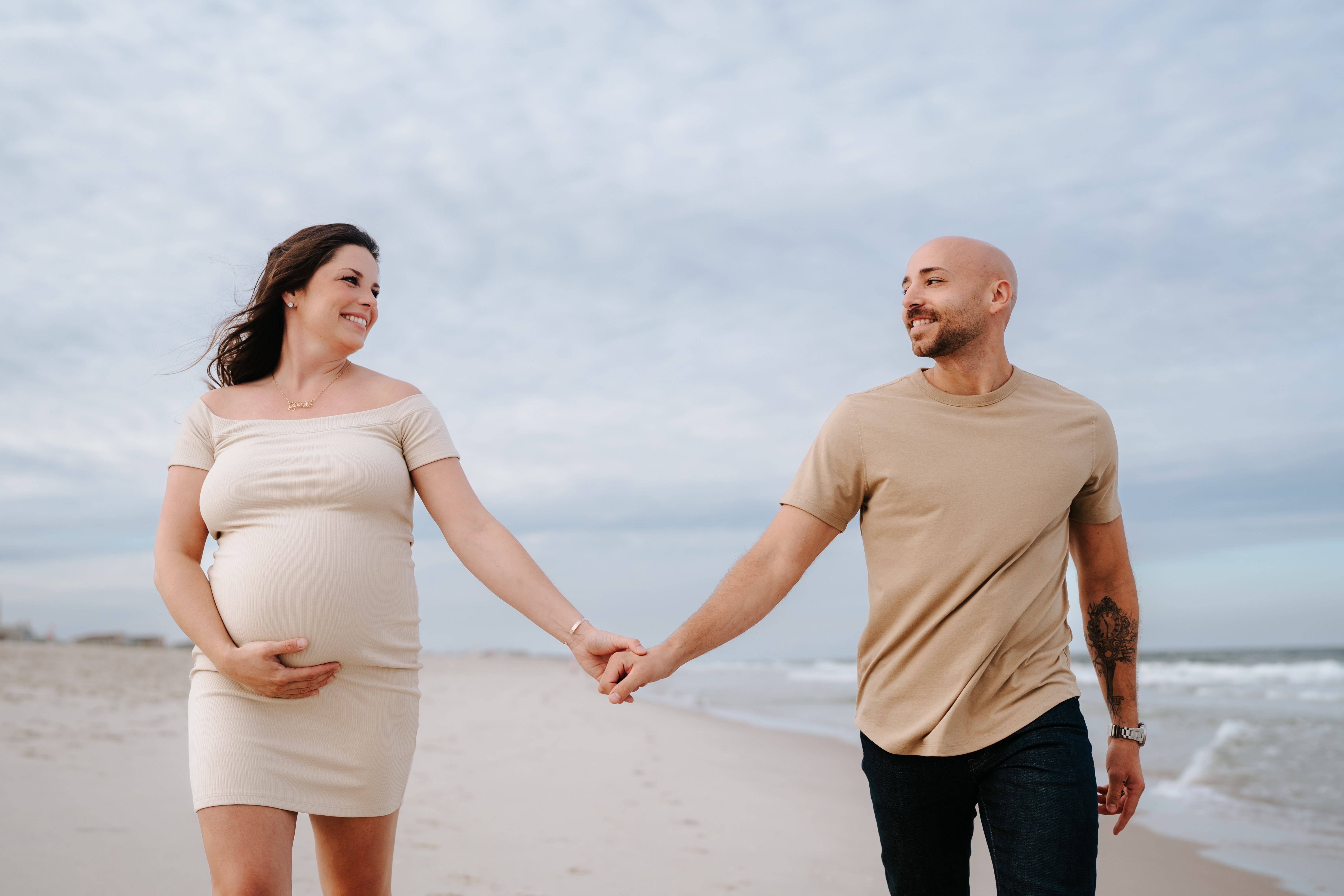 Summer Sunset Manor Beach Lavallette Maternity Session New Jersey Maternity Photographer