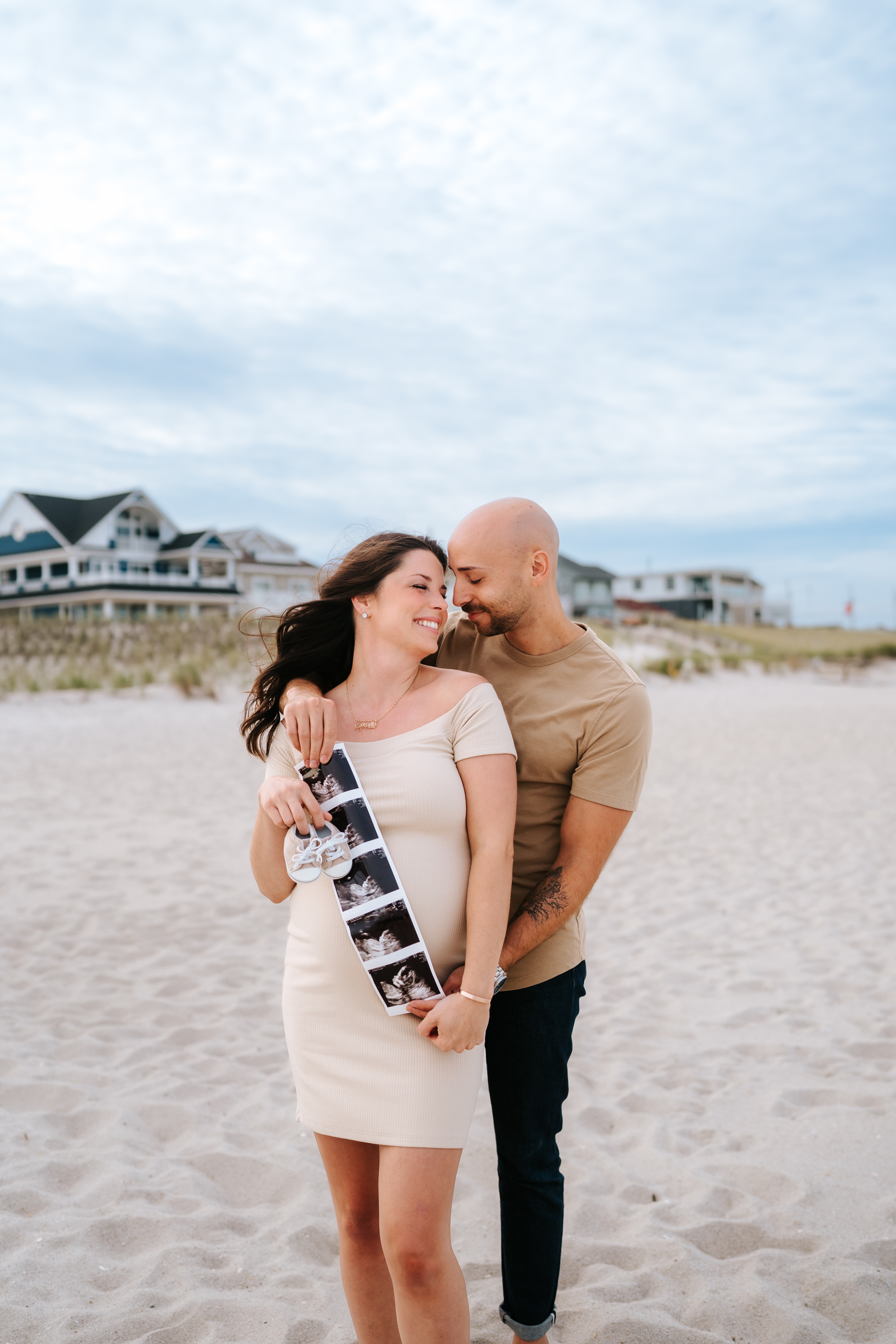 Summer Sunset Manor Beach Lavallette Maternity Session New Jersey Maternity Photographer