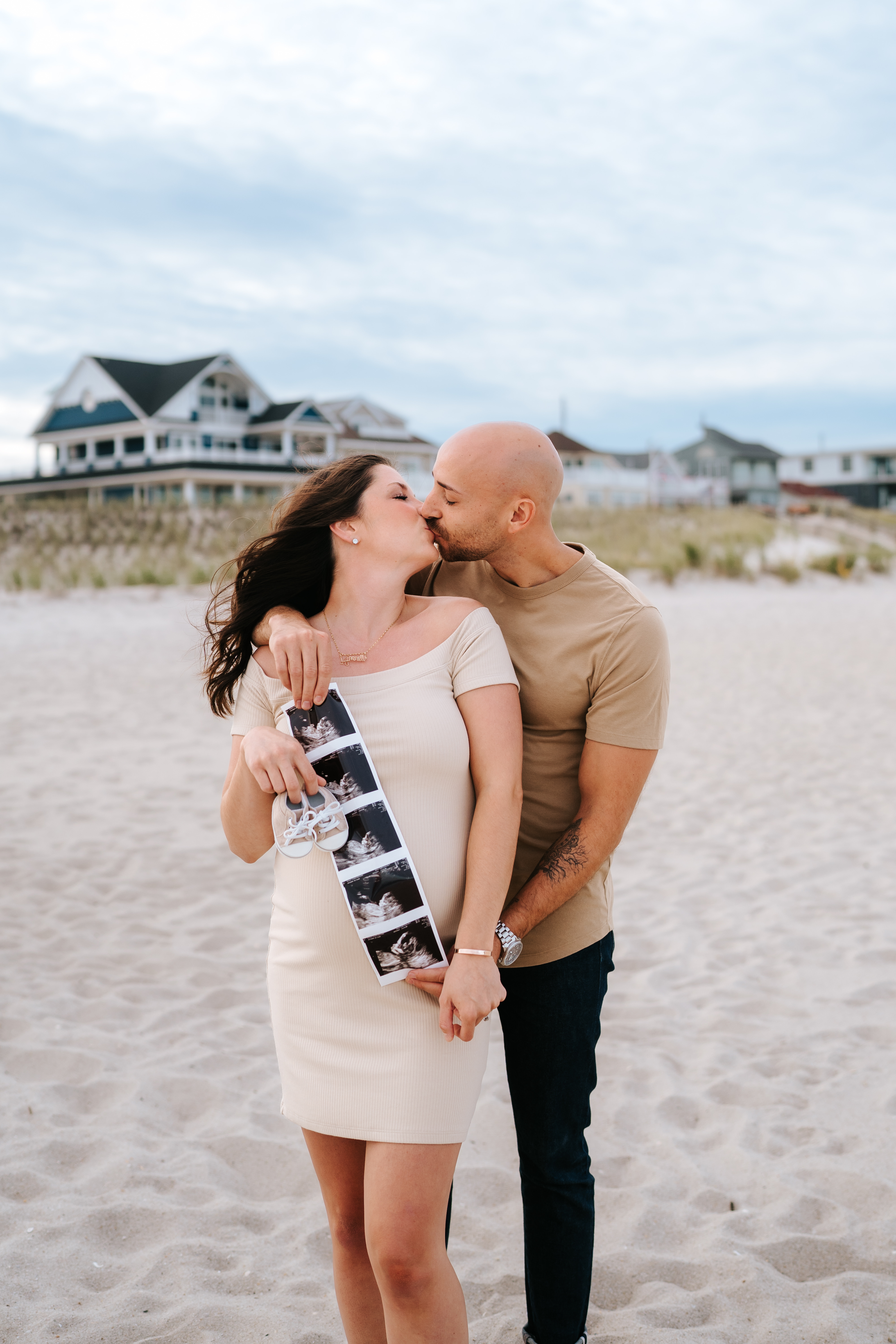 Summer Sunset Manor Beach Lavallette Maternity Session New Jersey Maternity Photographer