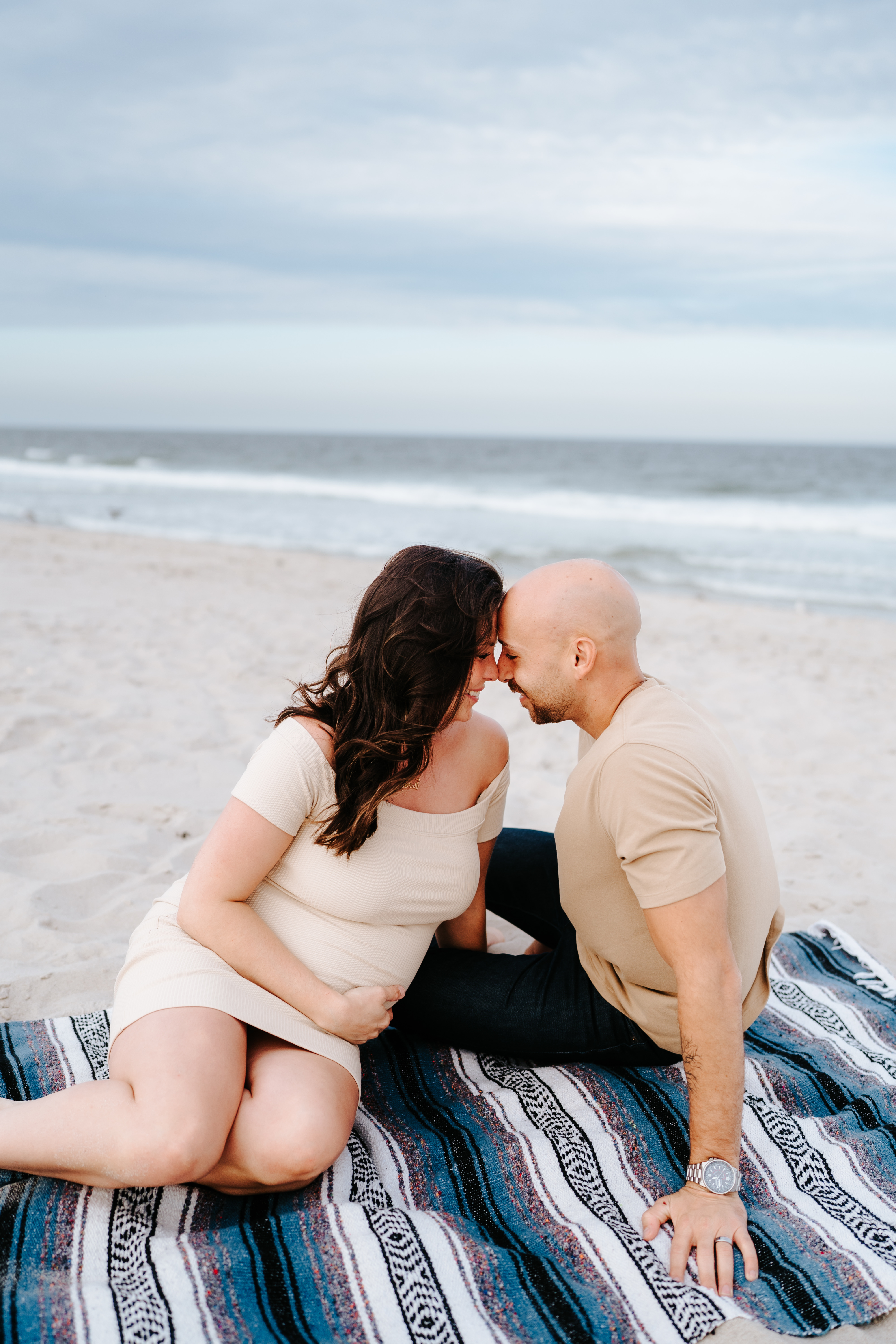 Summer Sunset Manor Beach Lavallette Maternity Session New Jersey Maternity Photographer