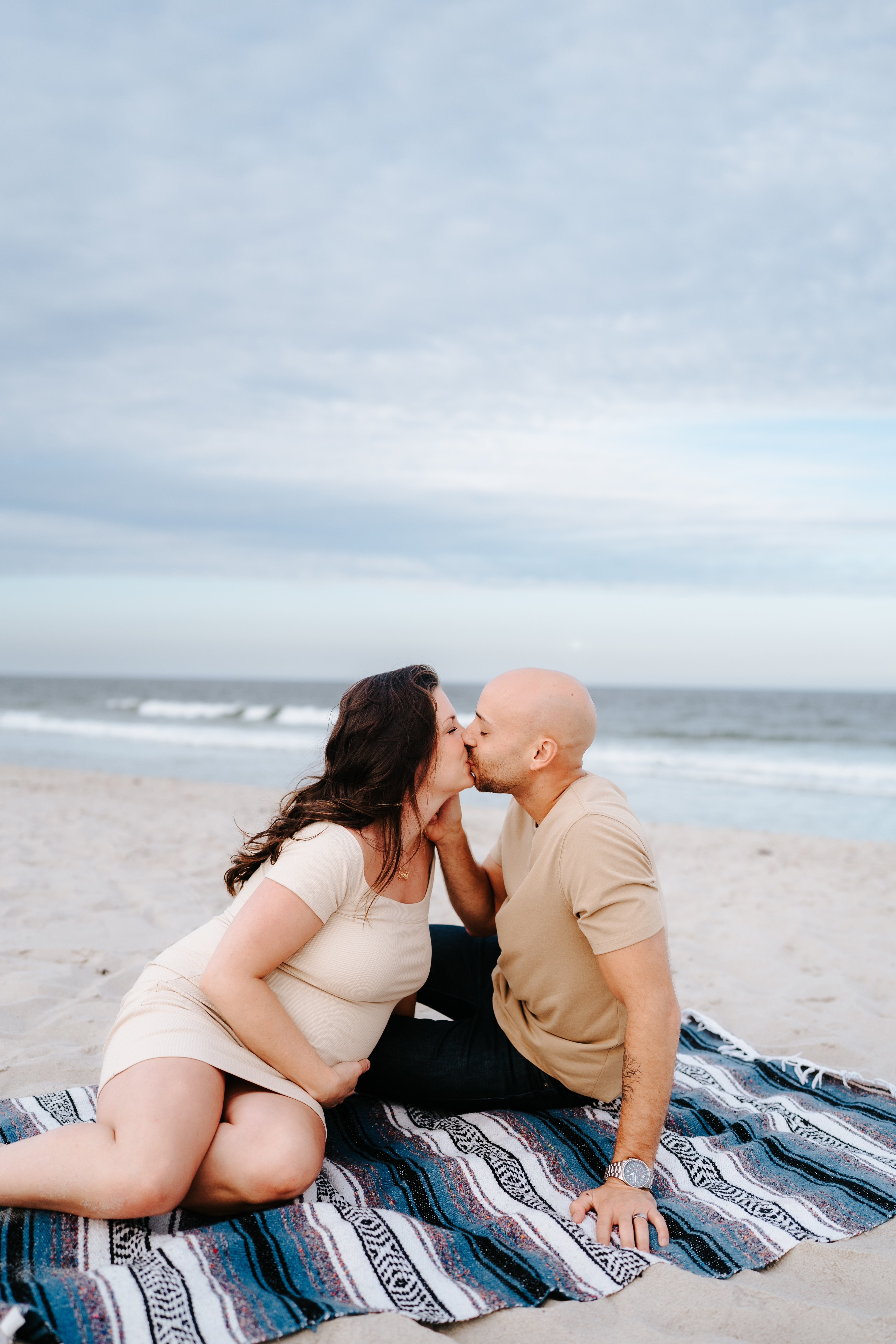 Summer Sunset Manor Beach Lavallette Maternity Session New Jersey Maternity Photographer