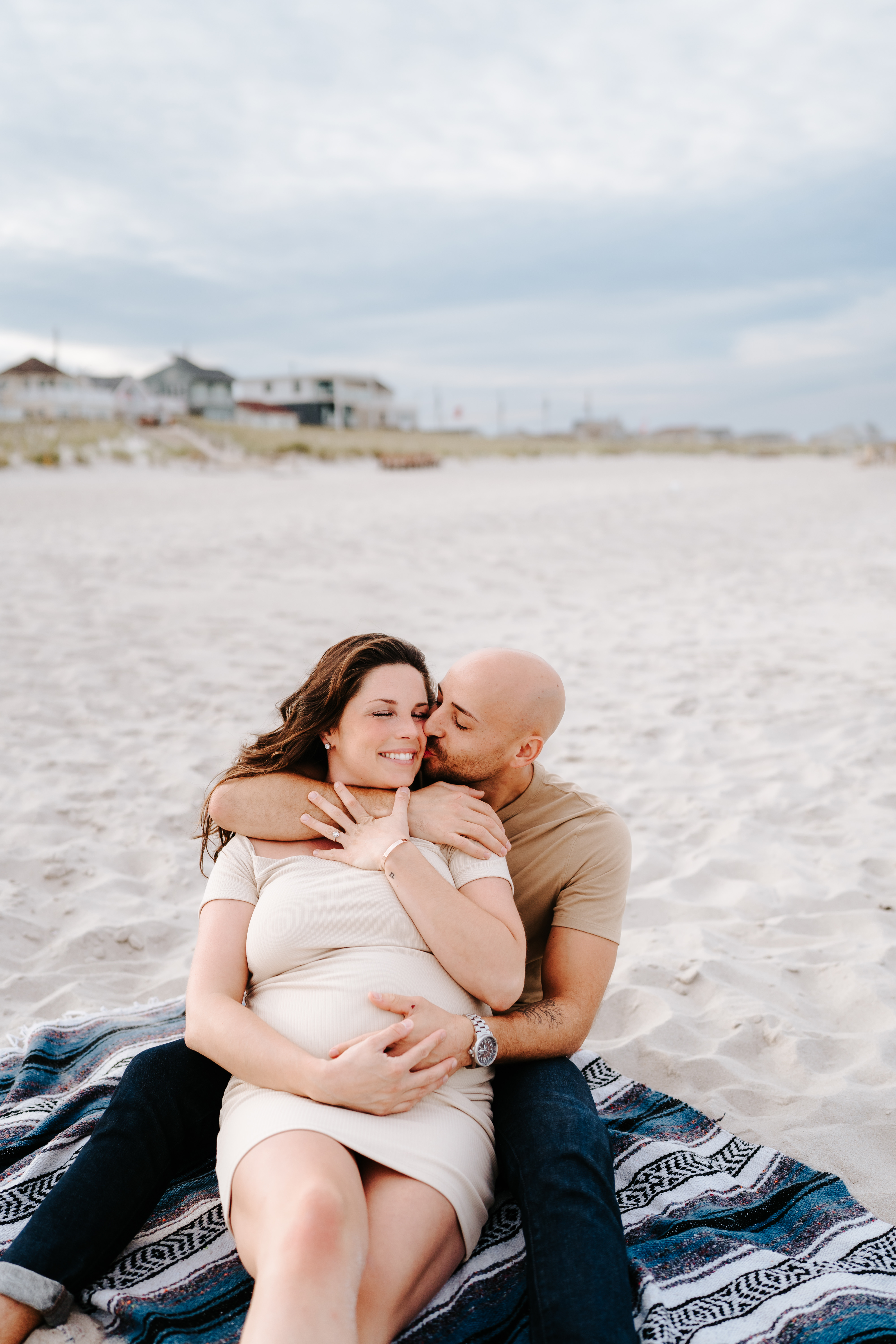 Summer Sunset Manor Beach Lavallette Maternity Session New Jersey Maternity Photographer