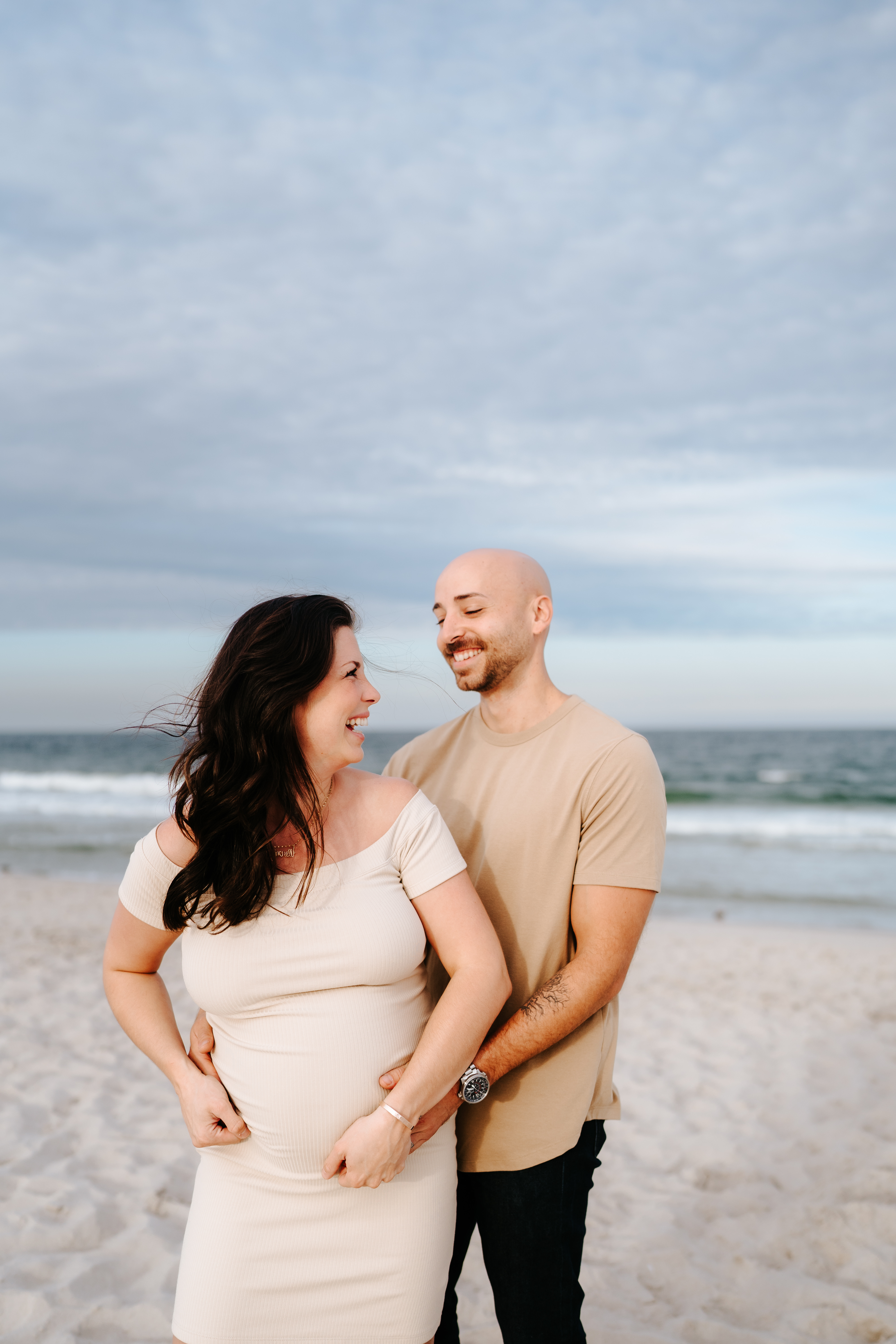 Summer Sunset Manor Beach Lavallette Maternity Session New Jersey Maternity Photographer