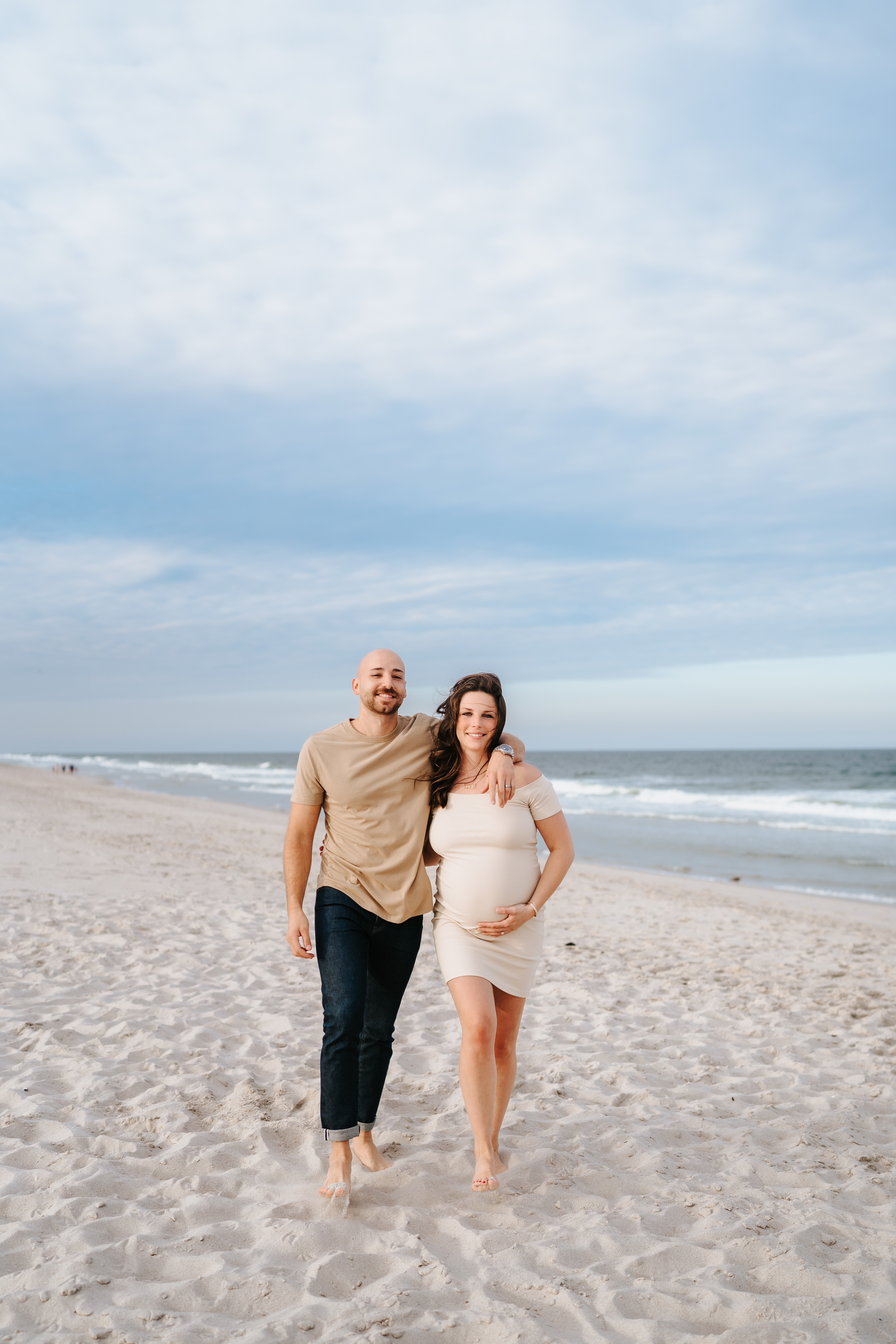 Summer Sunset Manor Beach Lavallette Maternity Session New Jersey Maternity Photographer