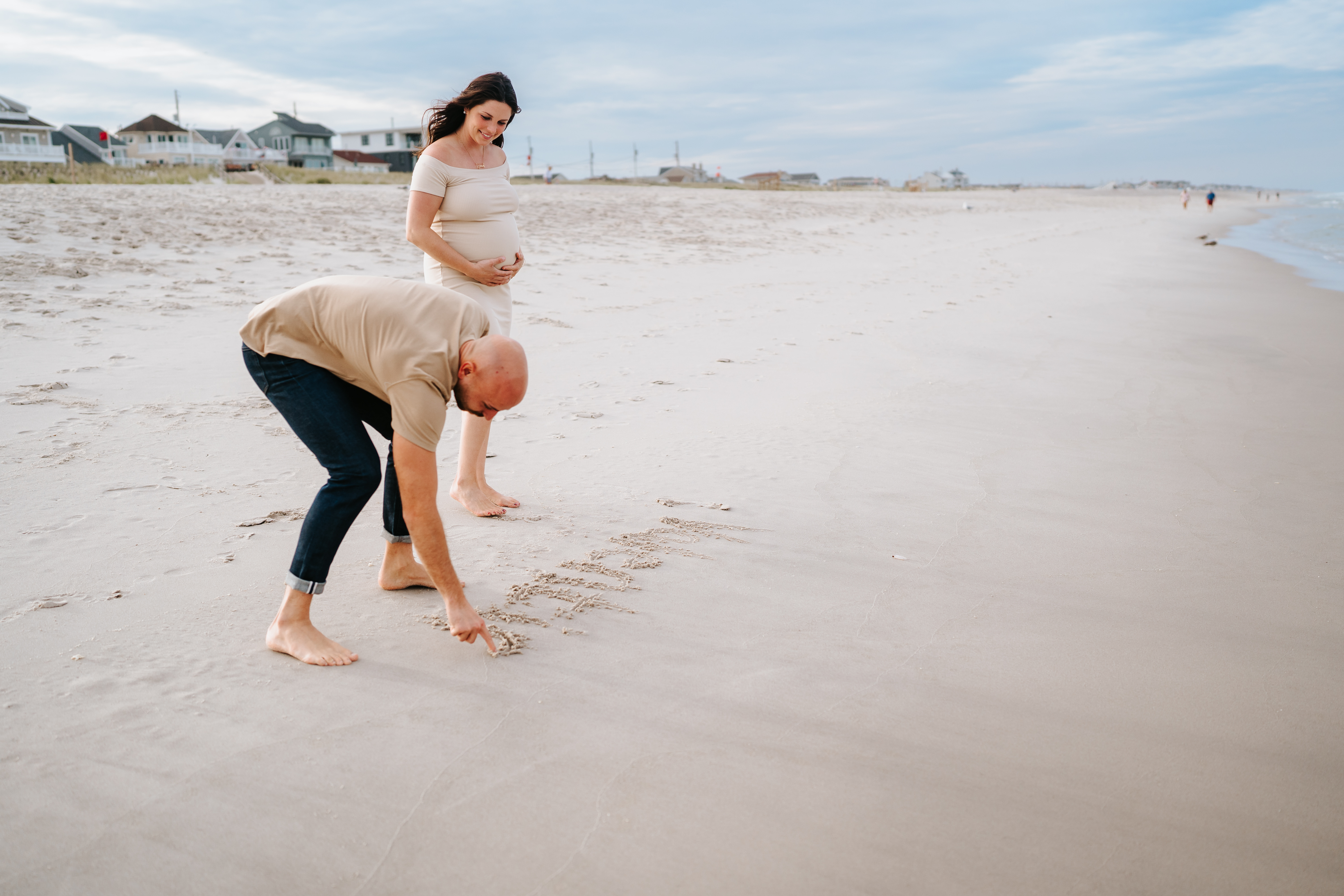 Summer Sunset Manor Beach Lavallette Maternity Session New Jersey Maternity Photographer