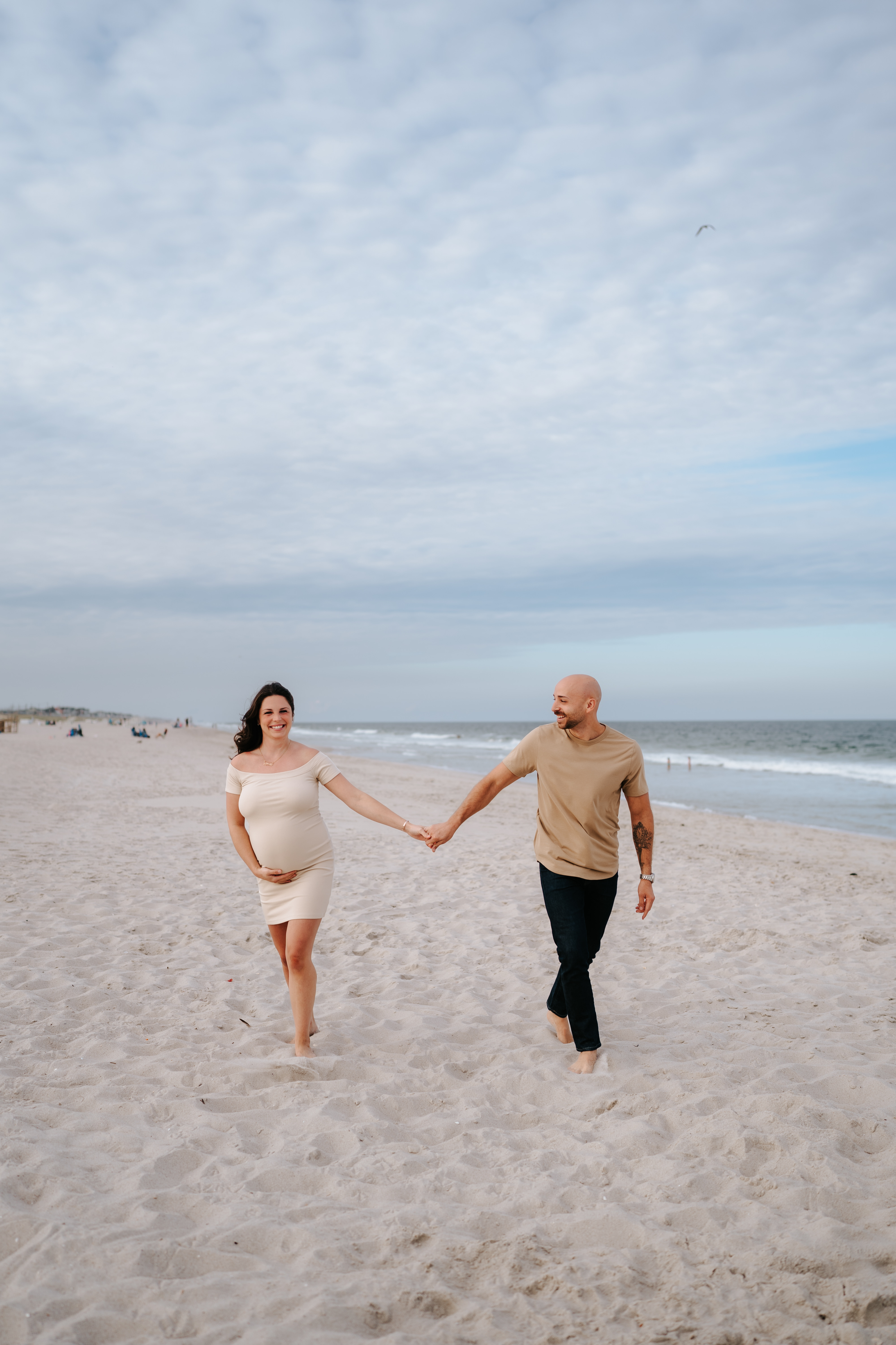 Summer Sunset Manor Beach Lavallette Maternity Session New Jersey Maternity Photographer