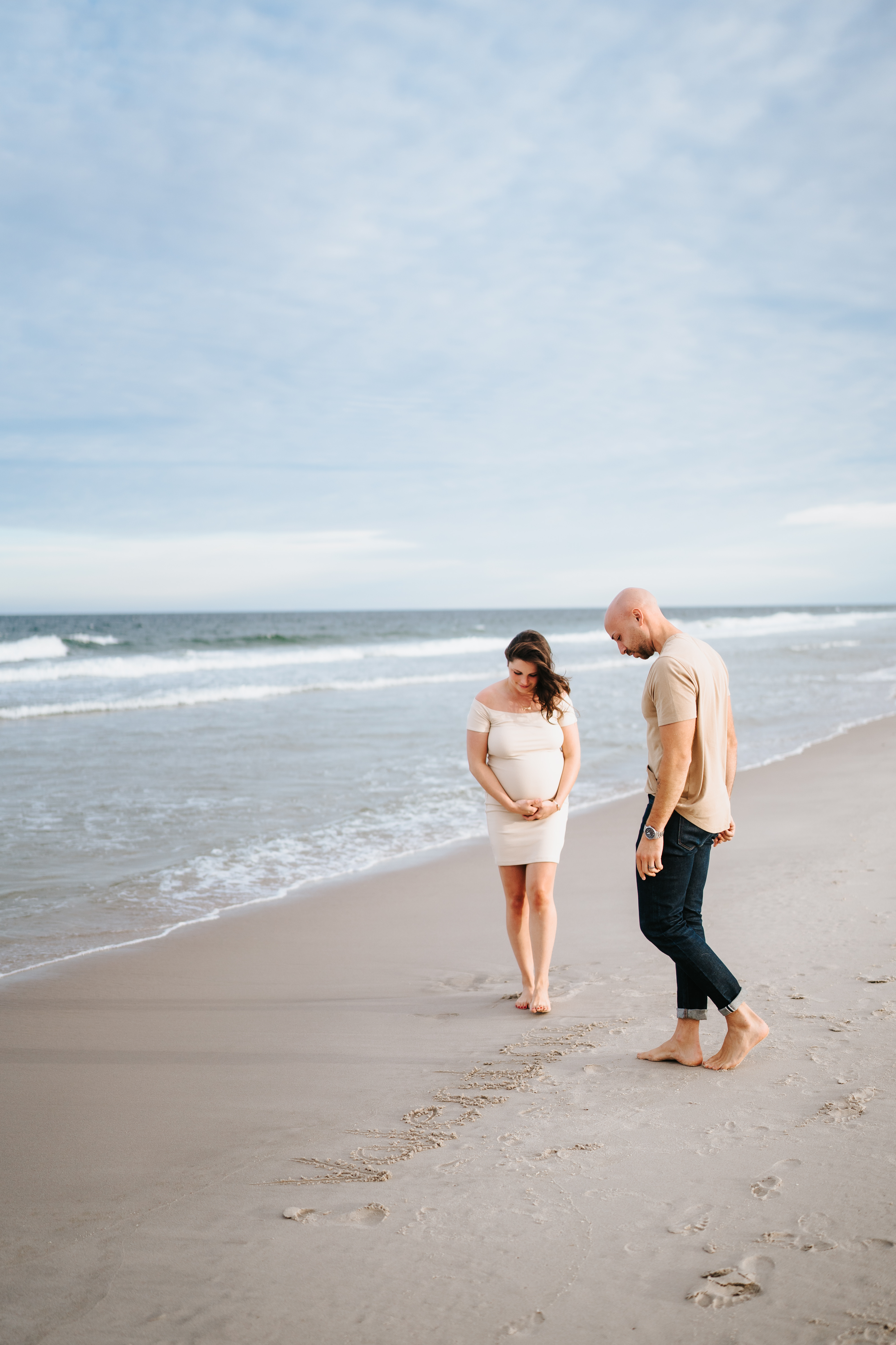 Summer Sunset Manor Beach Lavallette Maternity Session New Jersey Maternity Photographer