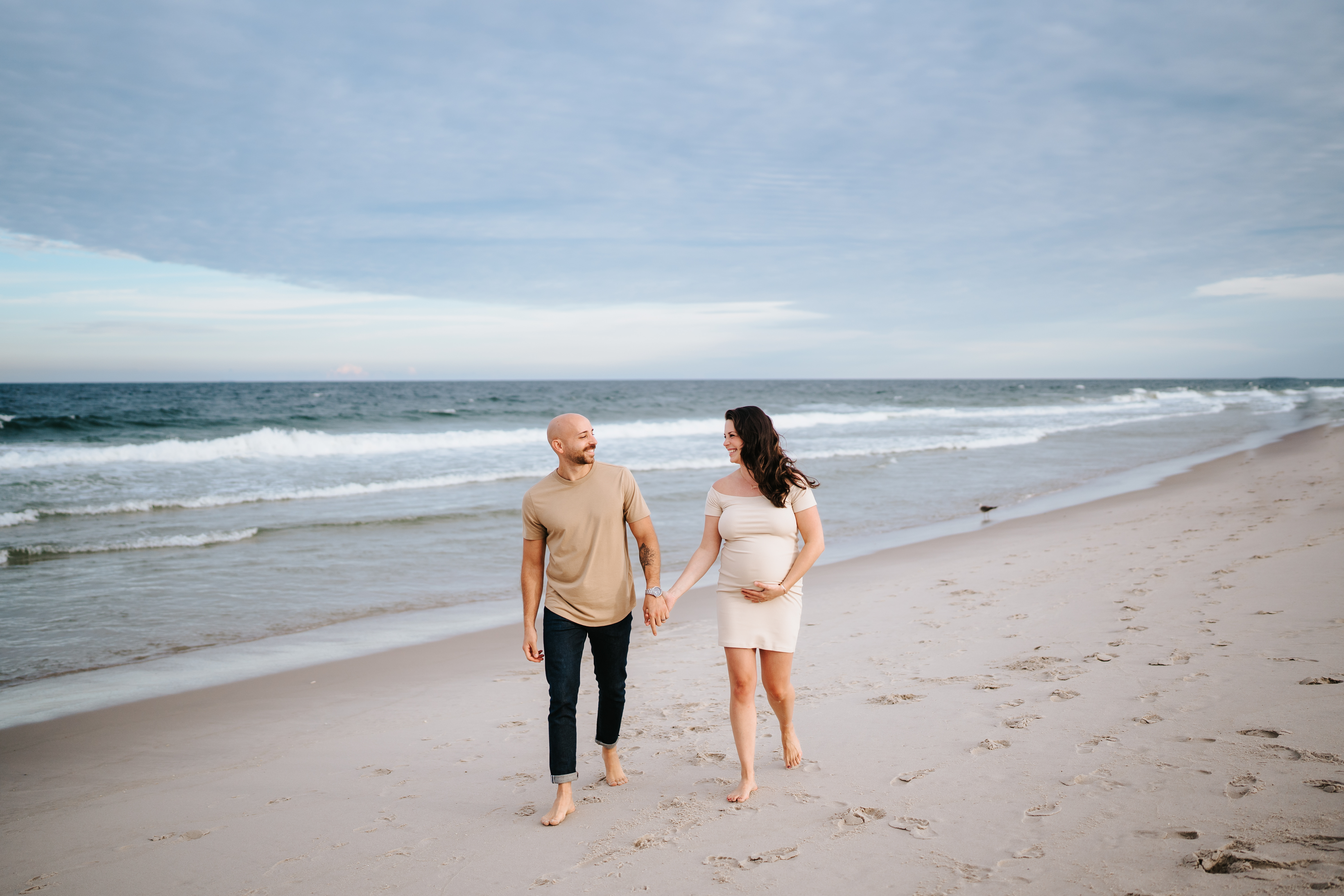 Summer Sunset Manor Beach Lavallette Maternity Session New Jersey Maternity Photographer