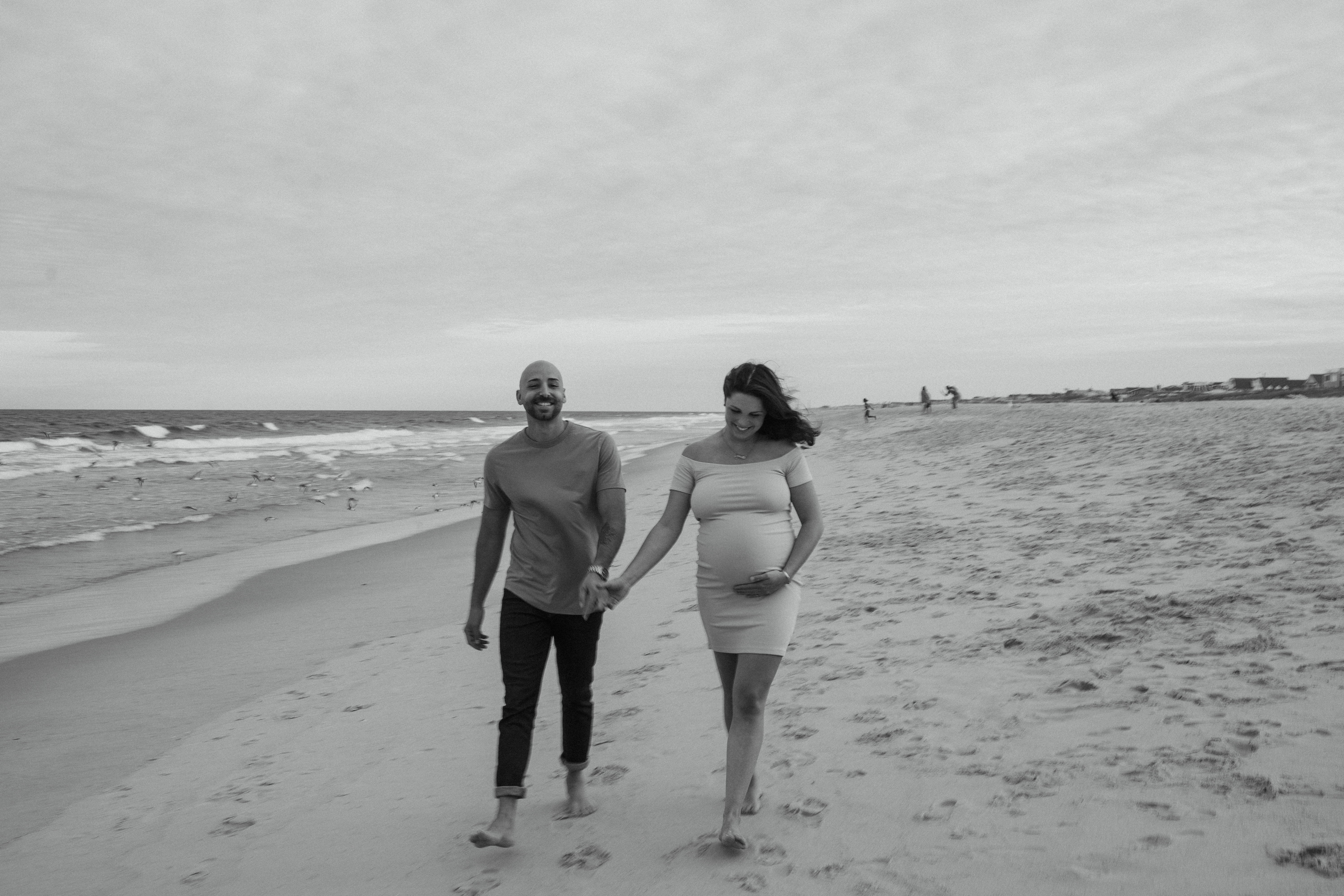 Summer Sunset Manor Beach Lavallette Maternity Session New Jersey Maternity Photographer