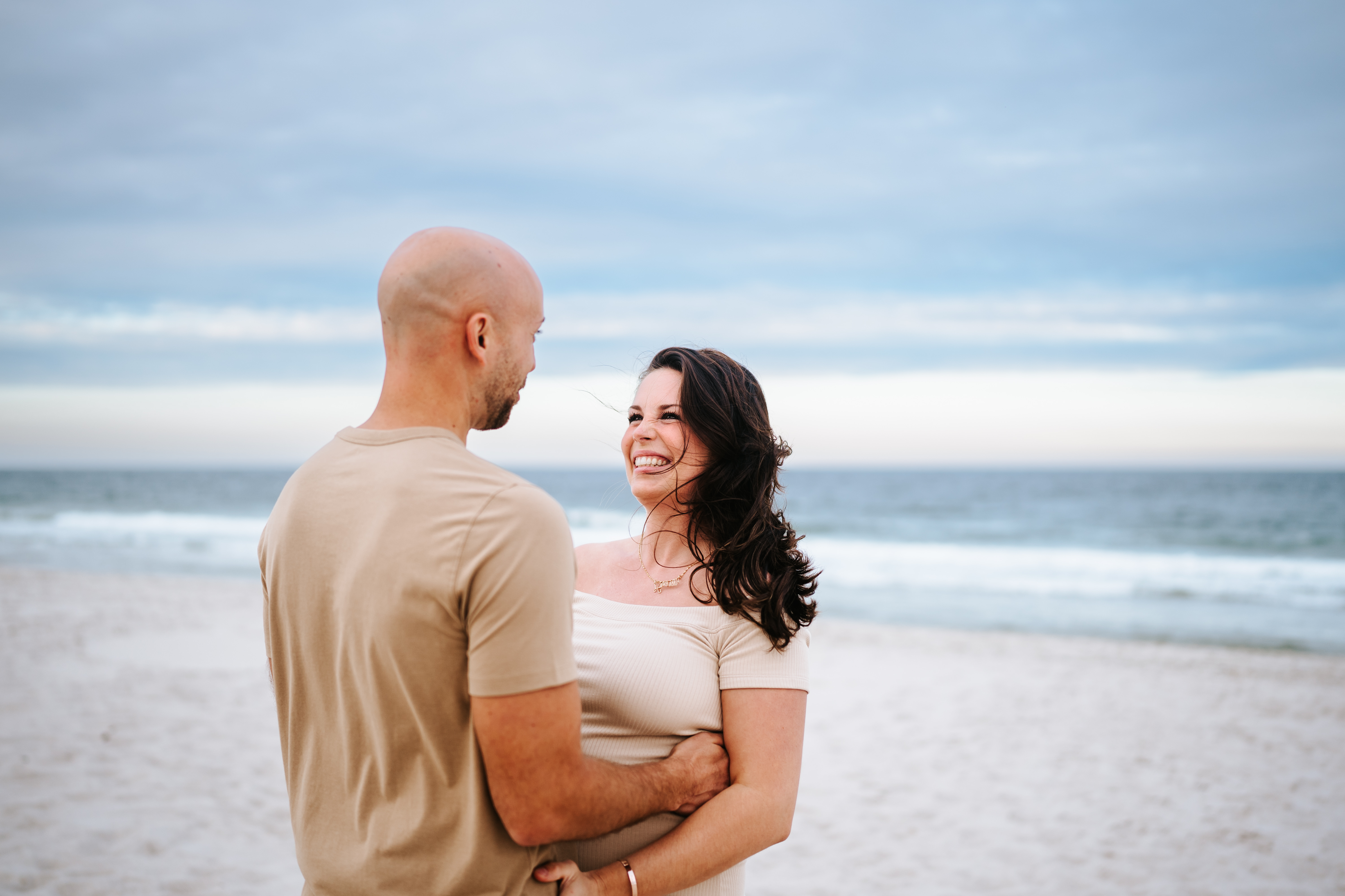 Summer Sunset Manor Beach Lavallette Maternity Session New Jersey Maternity Photographer