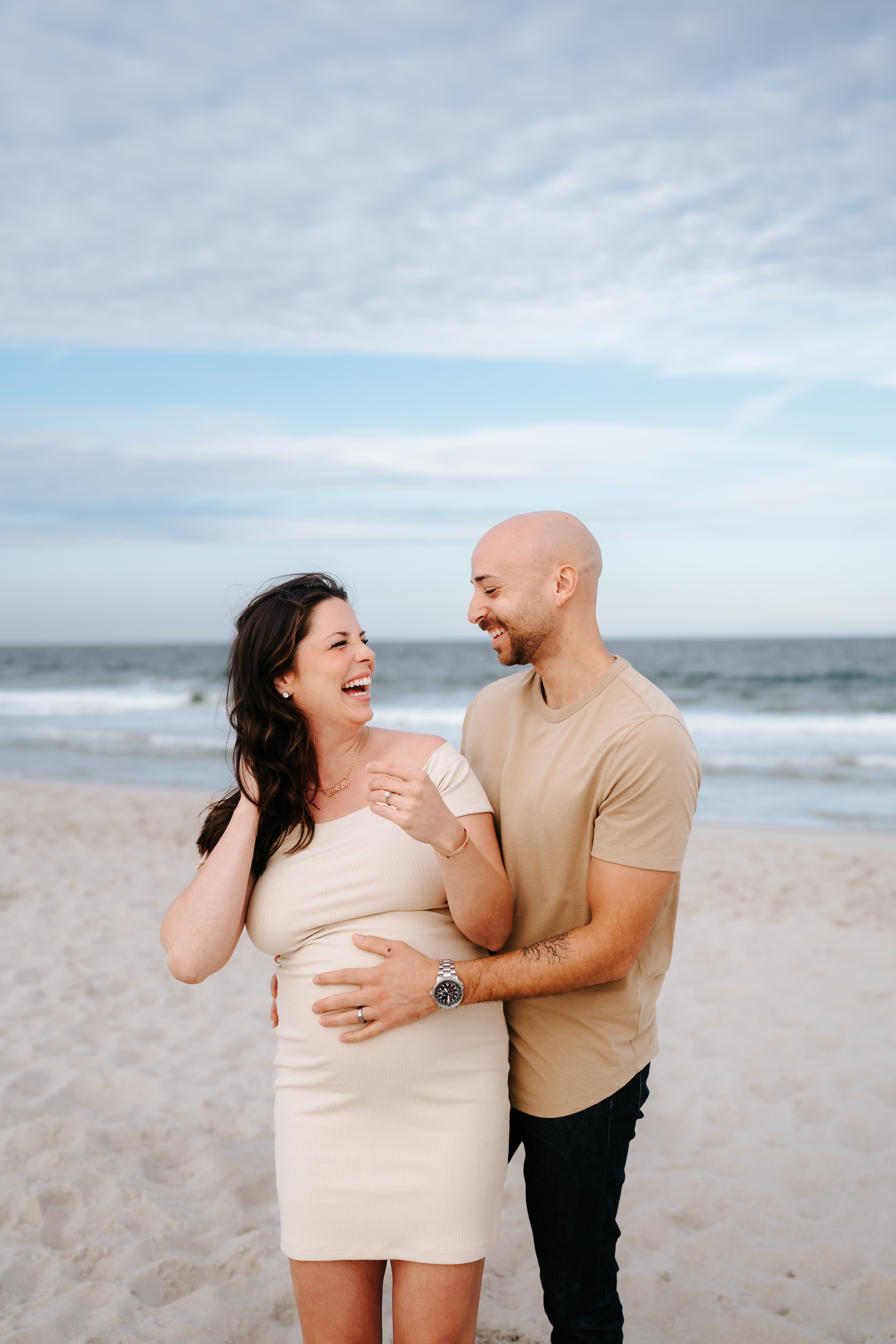 Summer Sunset Manor Beach Lavallette Maternity Session New Jersey Maternity Photographer