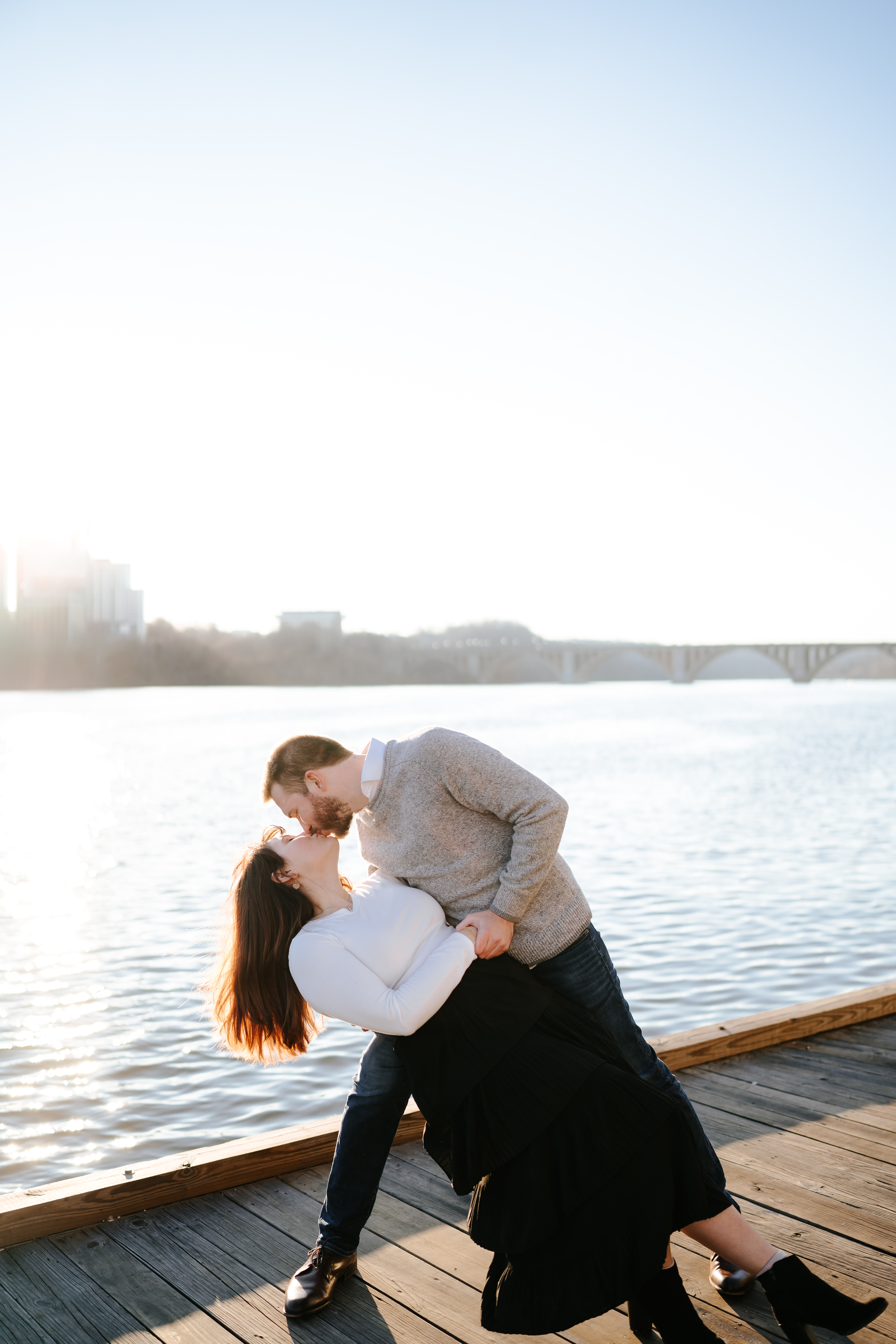 Winter Georgetown Waterfront Engagement Session Park District of Columbia Wedding Photographer