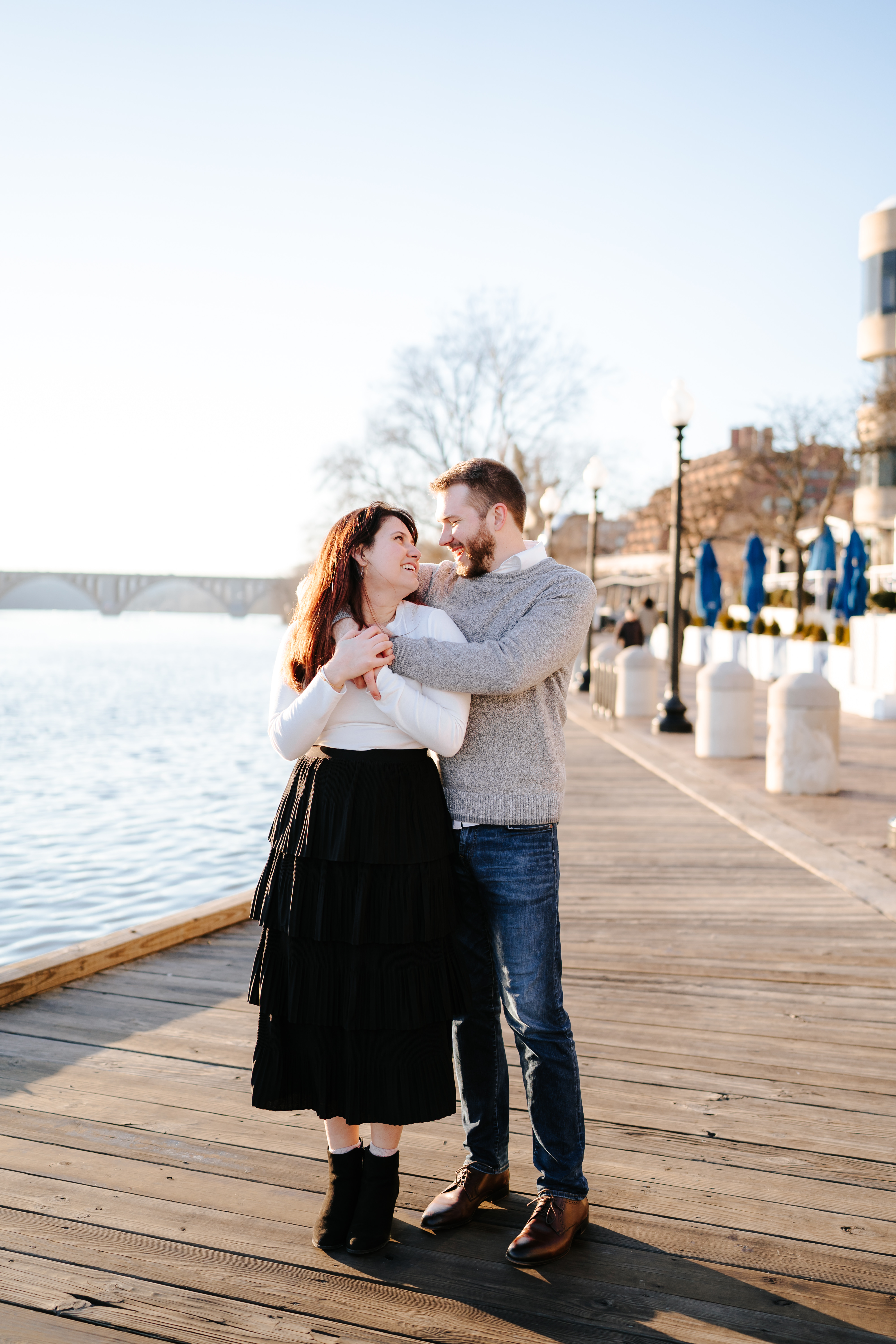 Winter Georgetown Waterfront Engagement Session Park District of Columbia Wedding Photographer