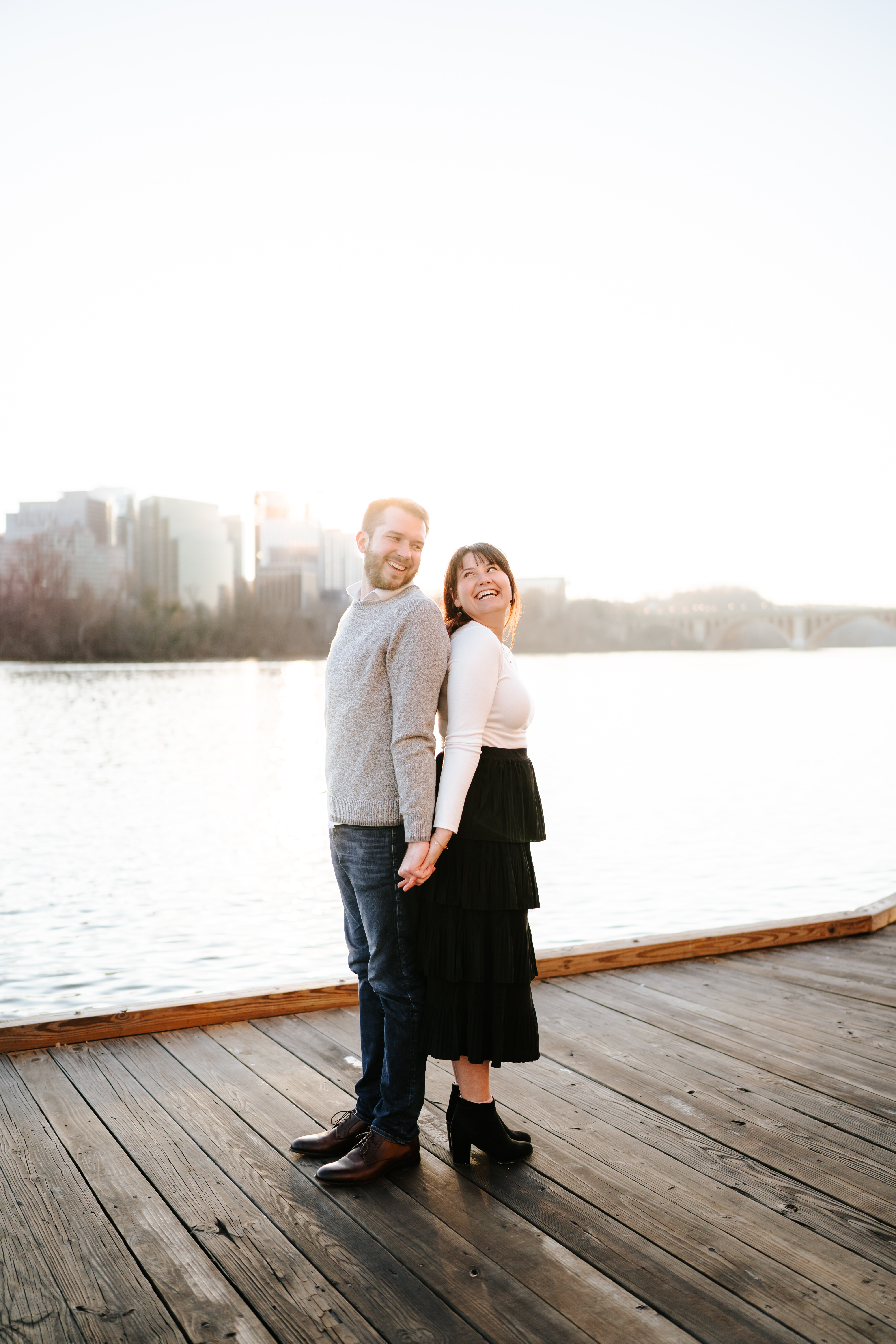 Winter Georgetown Waterfront Engagement Session Park District of Columbia Wedding Photographer