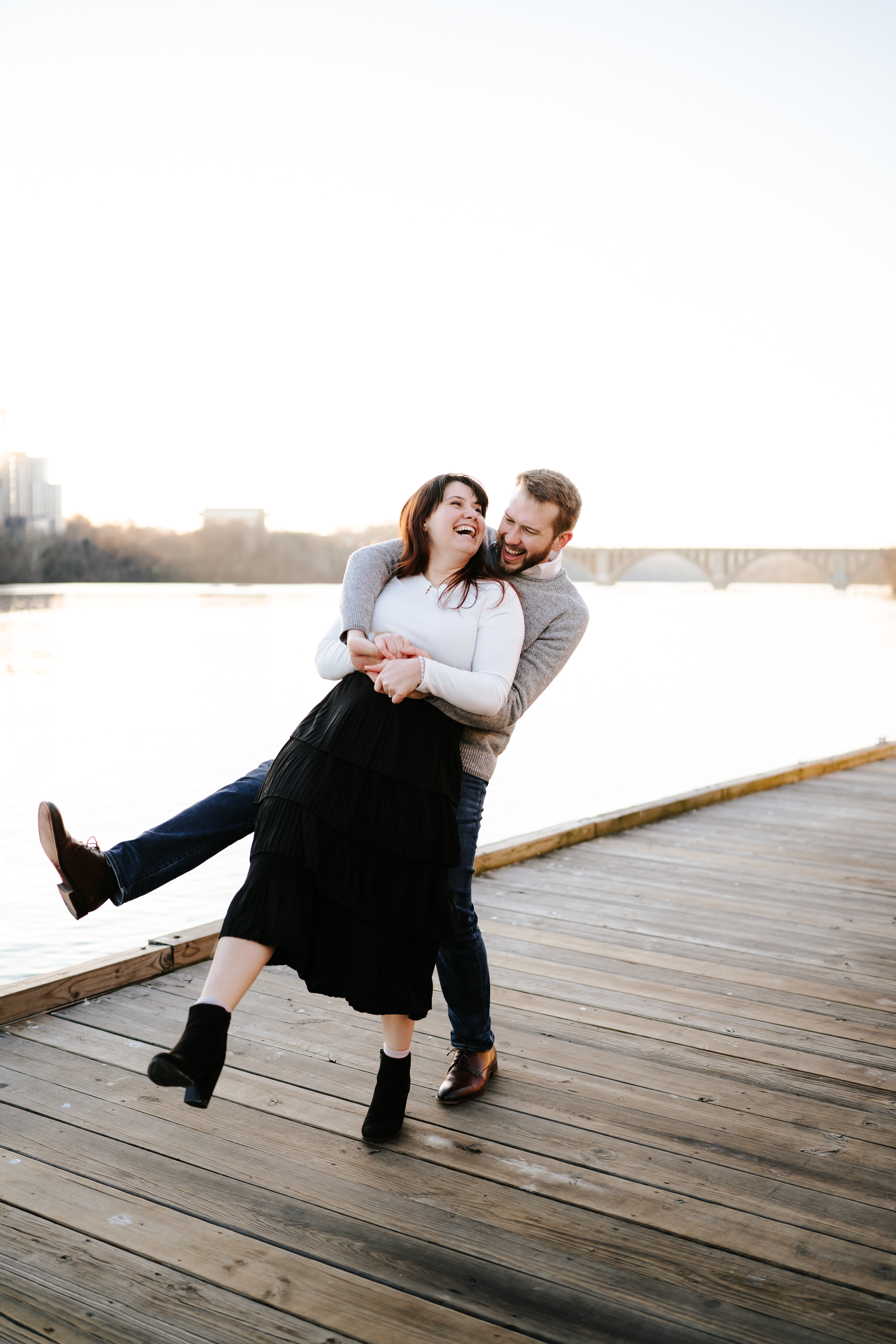 Winter Georgetown Waterfront Engagement Session Park District of Columbia Wedding Photographer