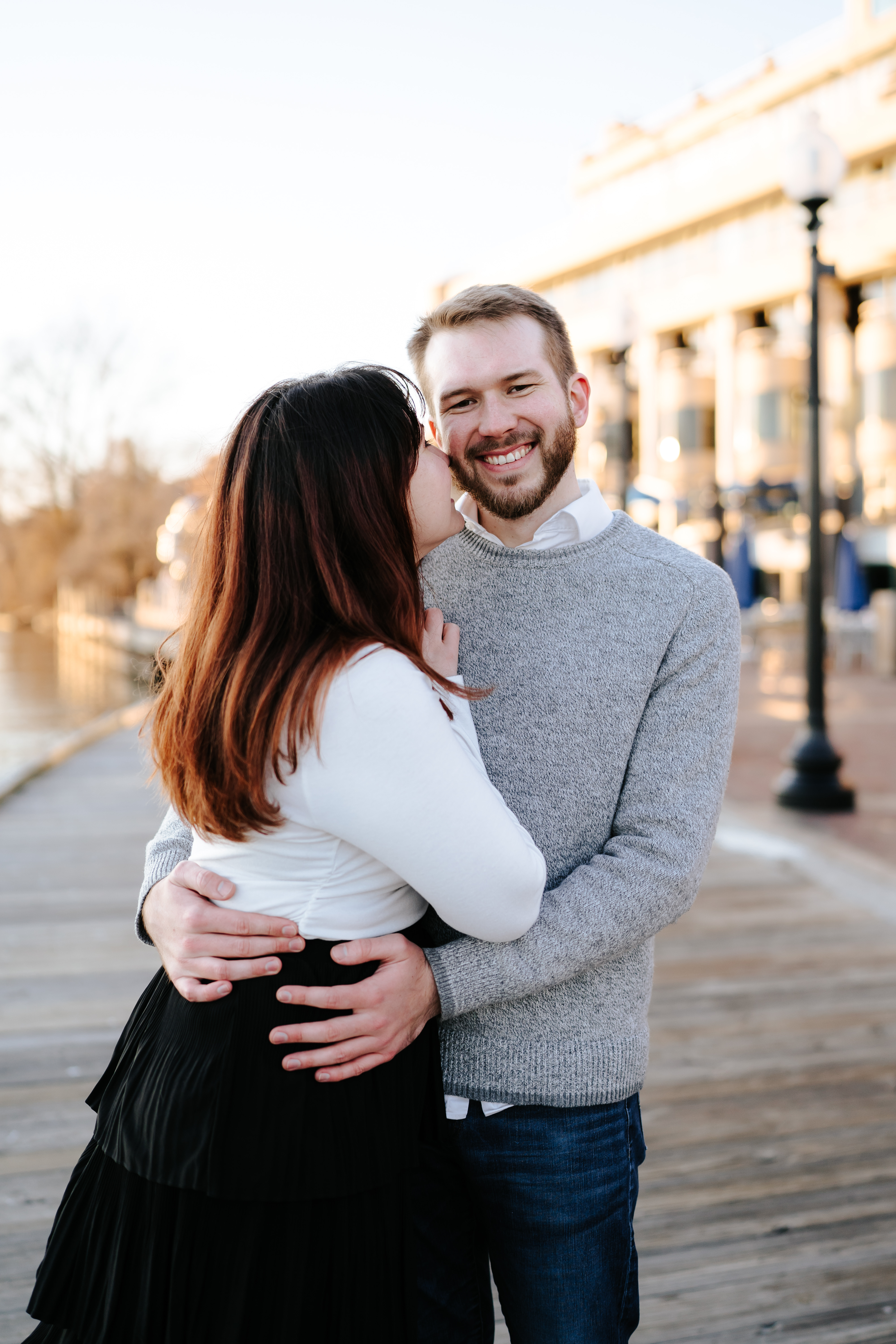 Winter Georgetown Waterfront Engagement Session Park District of Columbia Wedding Photographer