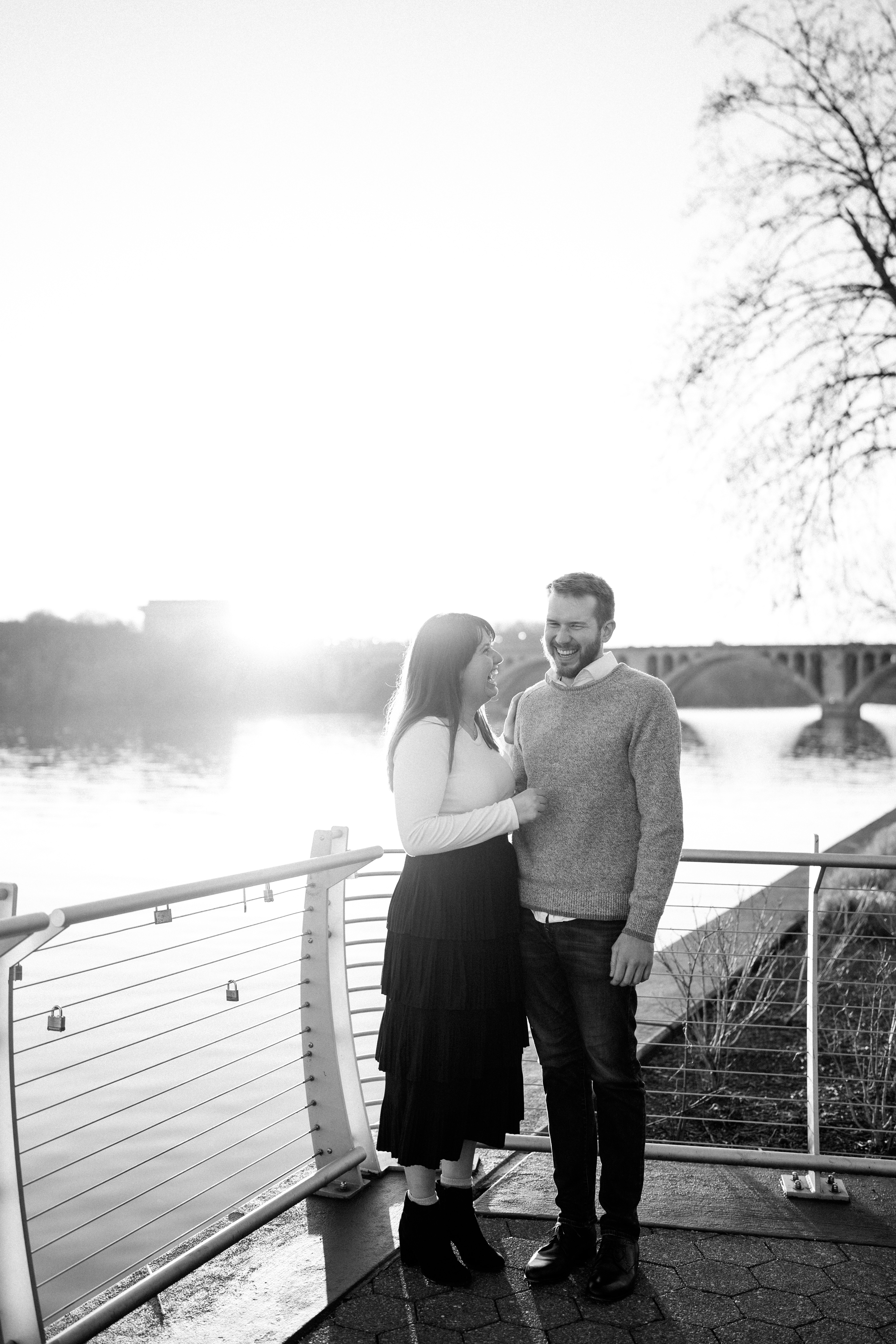 Winter Georgetown Waterfront Engagement Session Park District of Columbia Wedding Photographer