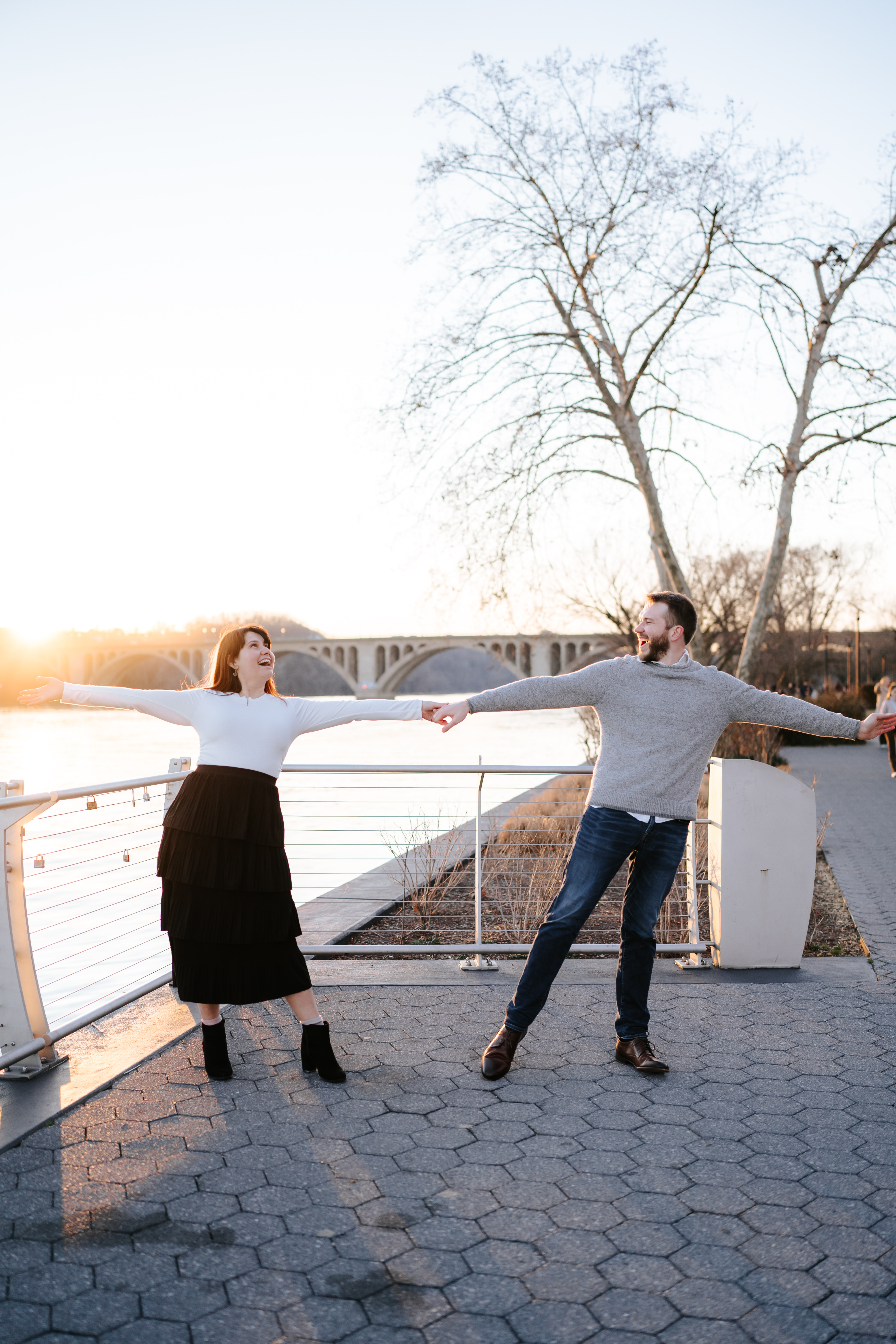 Winter Georgetown Waterfront Engagement Session Park District of Columbia Wedding Photographer