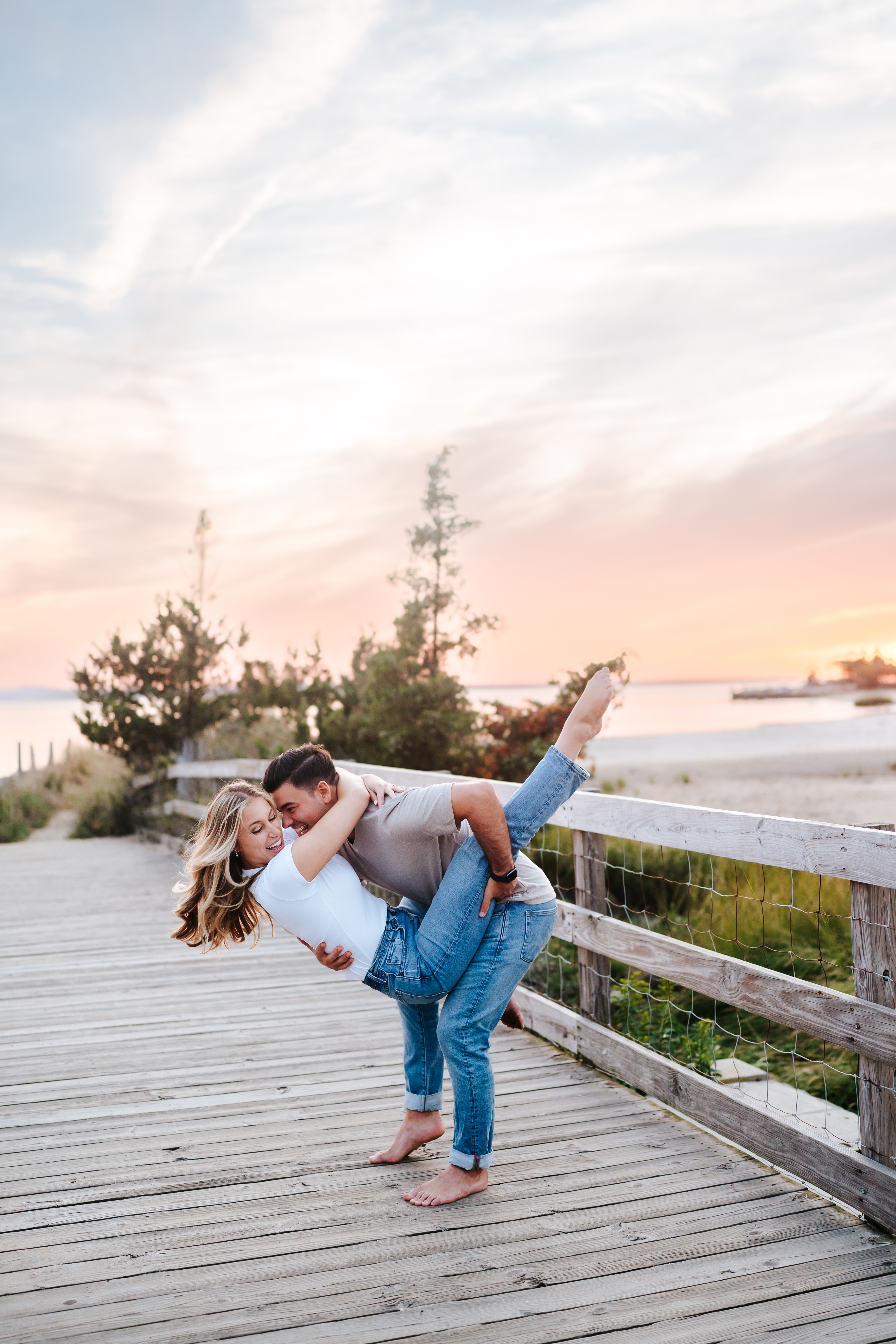 Fall Sandy Hook Beach Engagement Session New Jersey Wedding Photographer