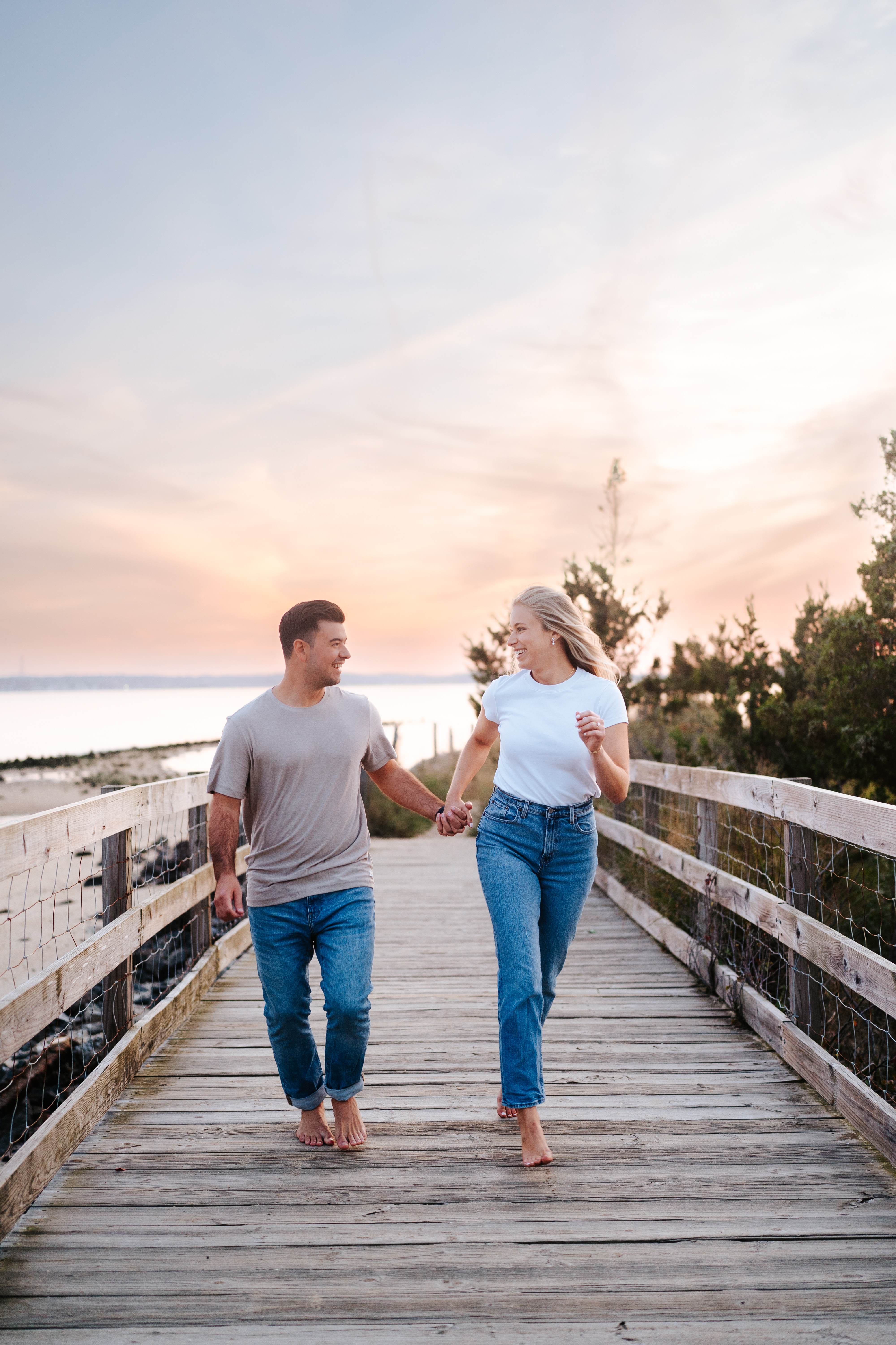 Fall Sandy Hook Beach Engagement Session New Jersey Wedding Photographer