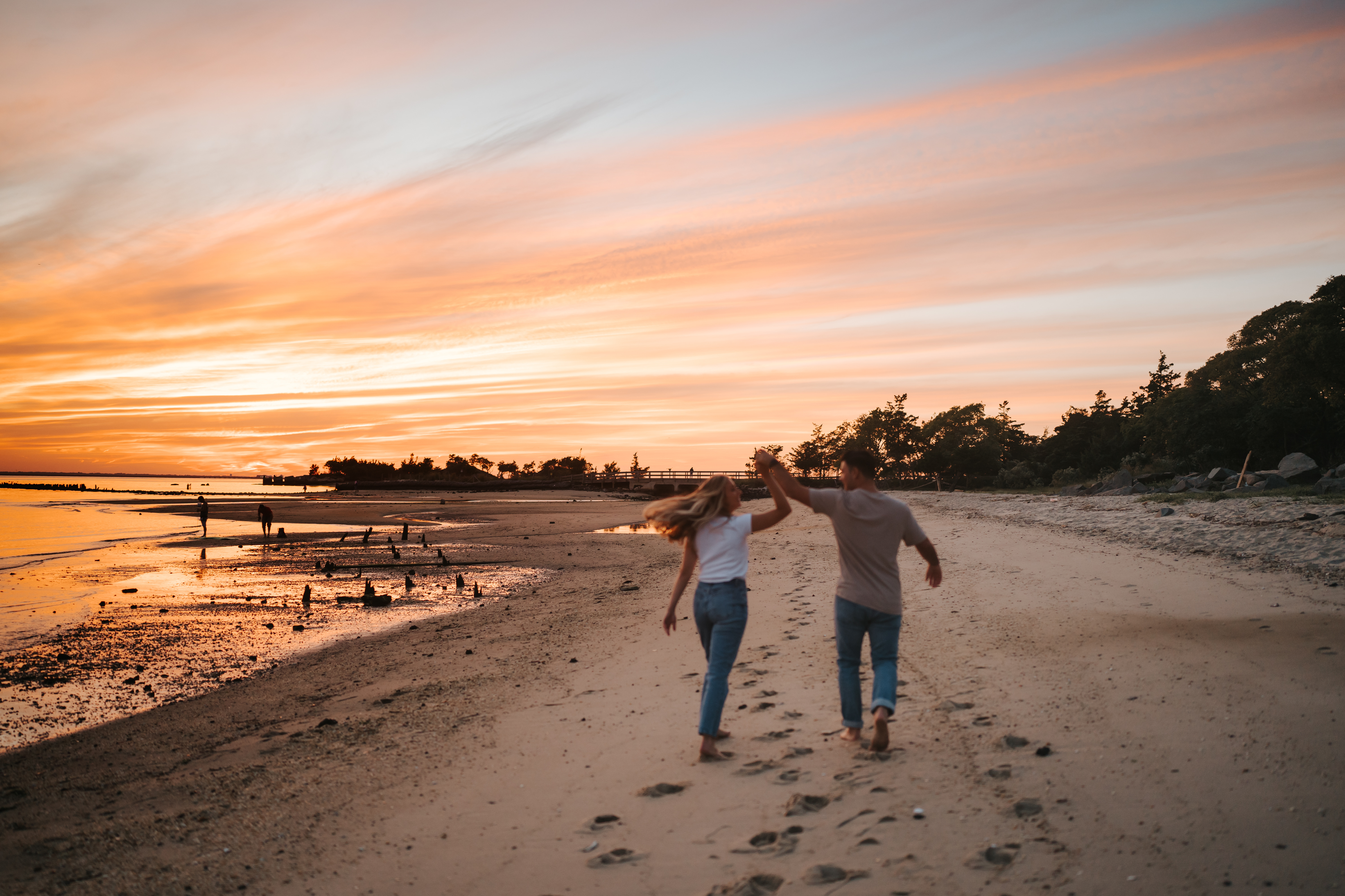 Fall Sandy Hook Beach Engagement Session New Jersey Wedding Photographer