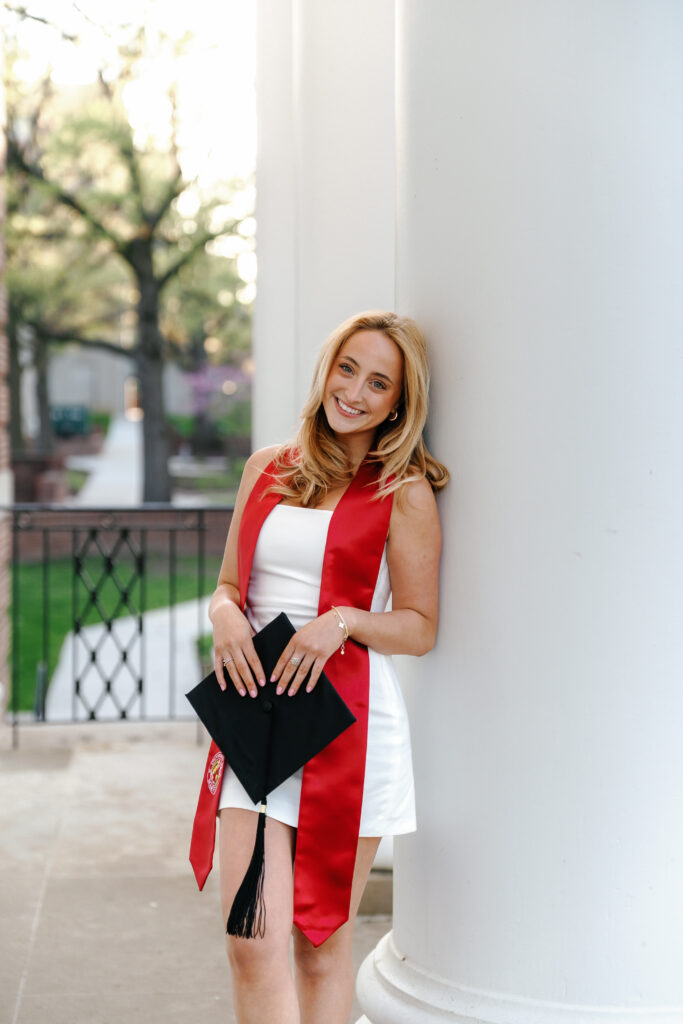 Spring Graduation Photography Session at The University of Maryland College Park, Maryland captured by UMD Graduation Photographer Brenna Marie Photography