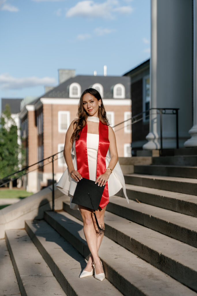 Spring Graduation Photography Session at The University of Maryland College Park, Maryland captured by UMD Graduation Photographer Brenna Marie Photography