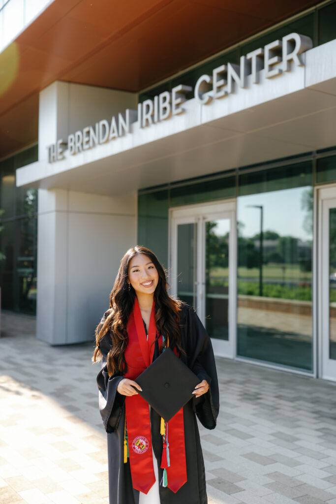 Graduation photos at Brendan Iribe Center for Computer Science and Engineering